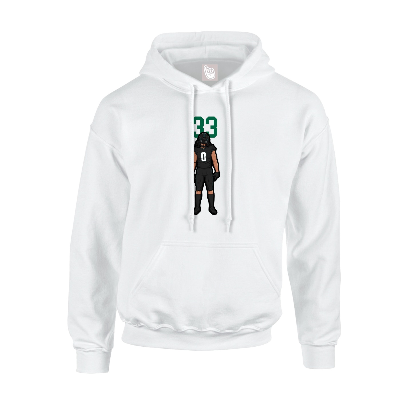 Youth Hoodie — Number Top in White