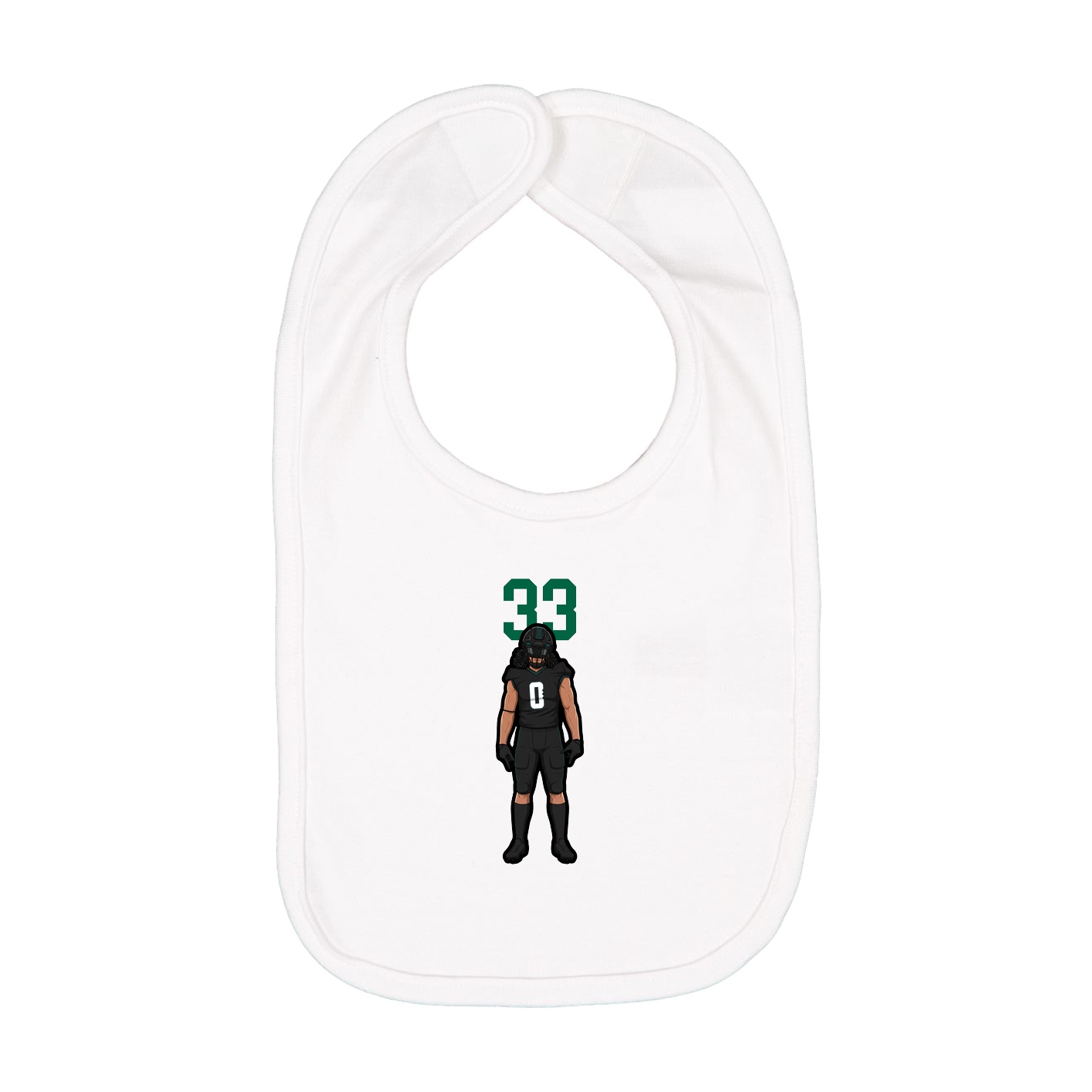 Infant Bib — Number Top in White