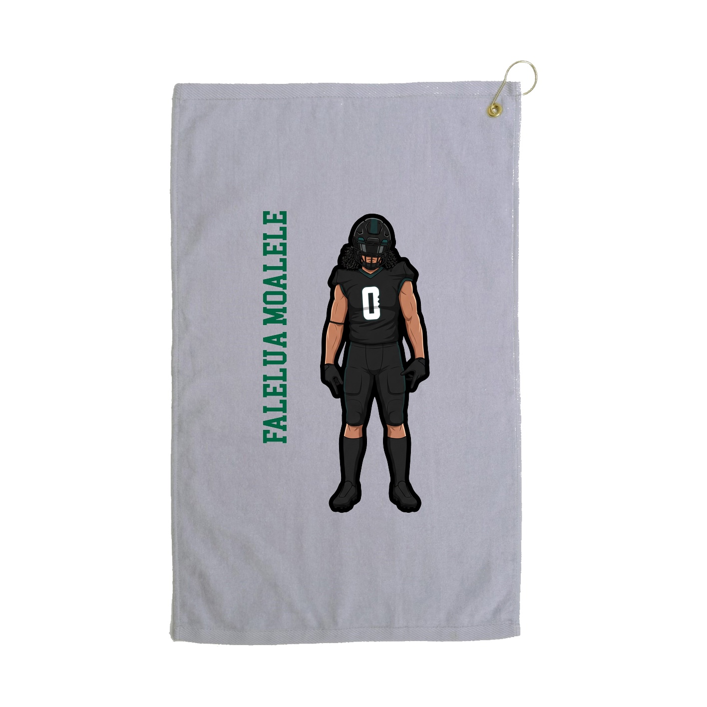 Golf Towel — Name Vertical in Grey