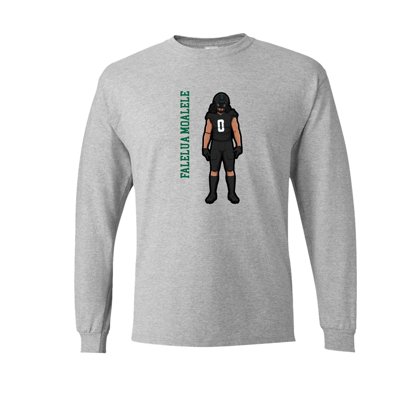 Long Sleeve Tee — Name Vertical in Grey