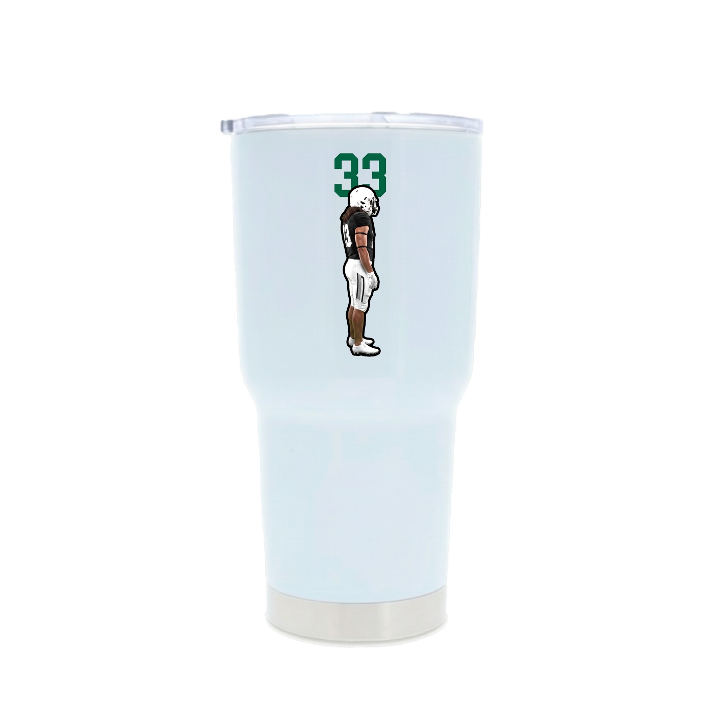 30oz Stainless Steel Tumbler — Number Top in White