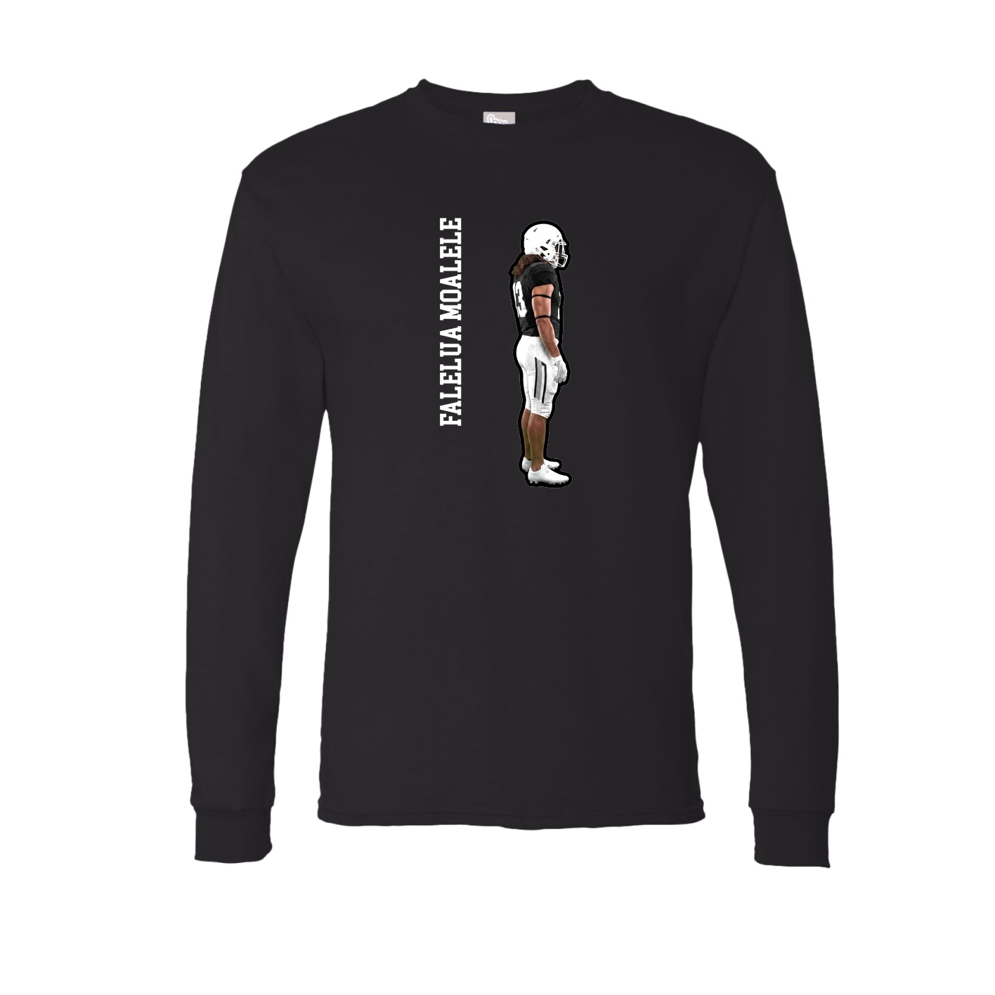 Long Sleeve Tee — Name Vertical in Black
