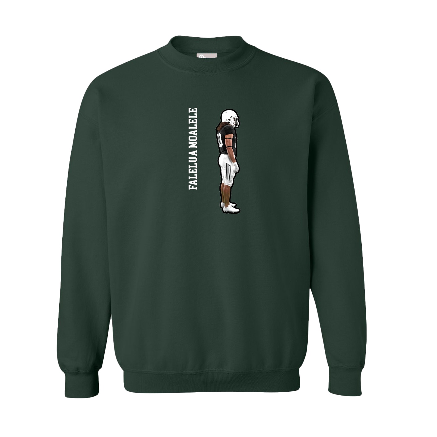 Fleece Crew — Name Vertical in Green