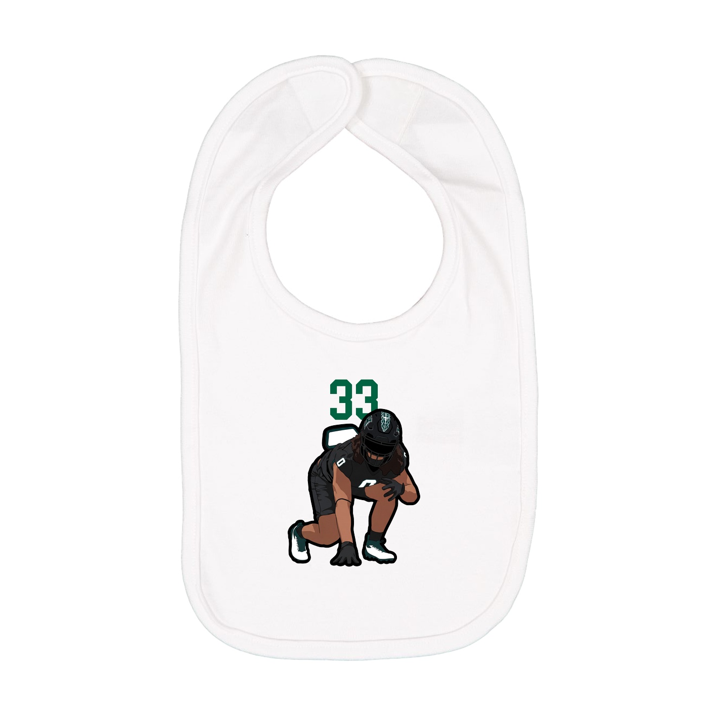 Infant Bib — Number Top in White