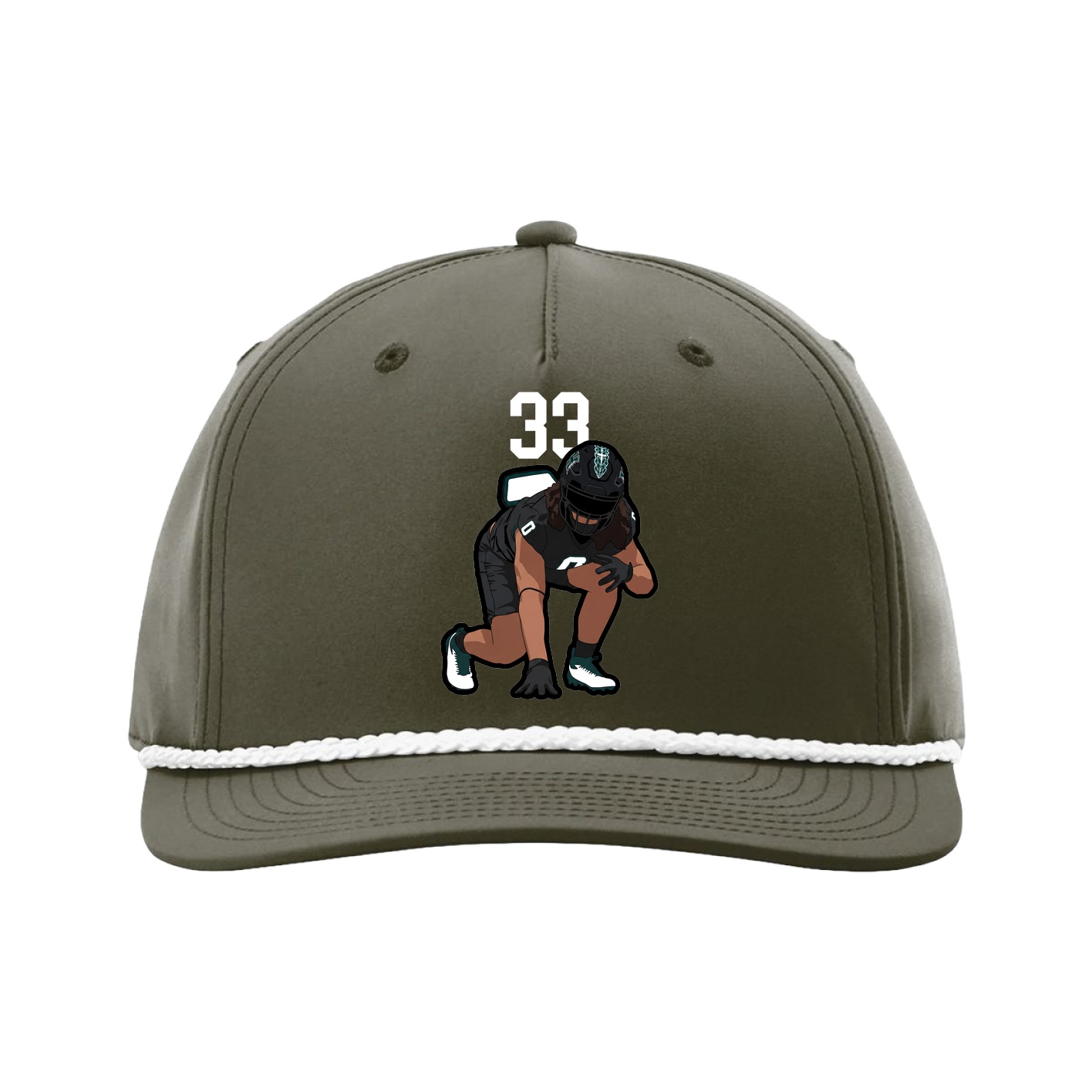 Five-Panel Classic Rope Cap — Number Top in Green