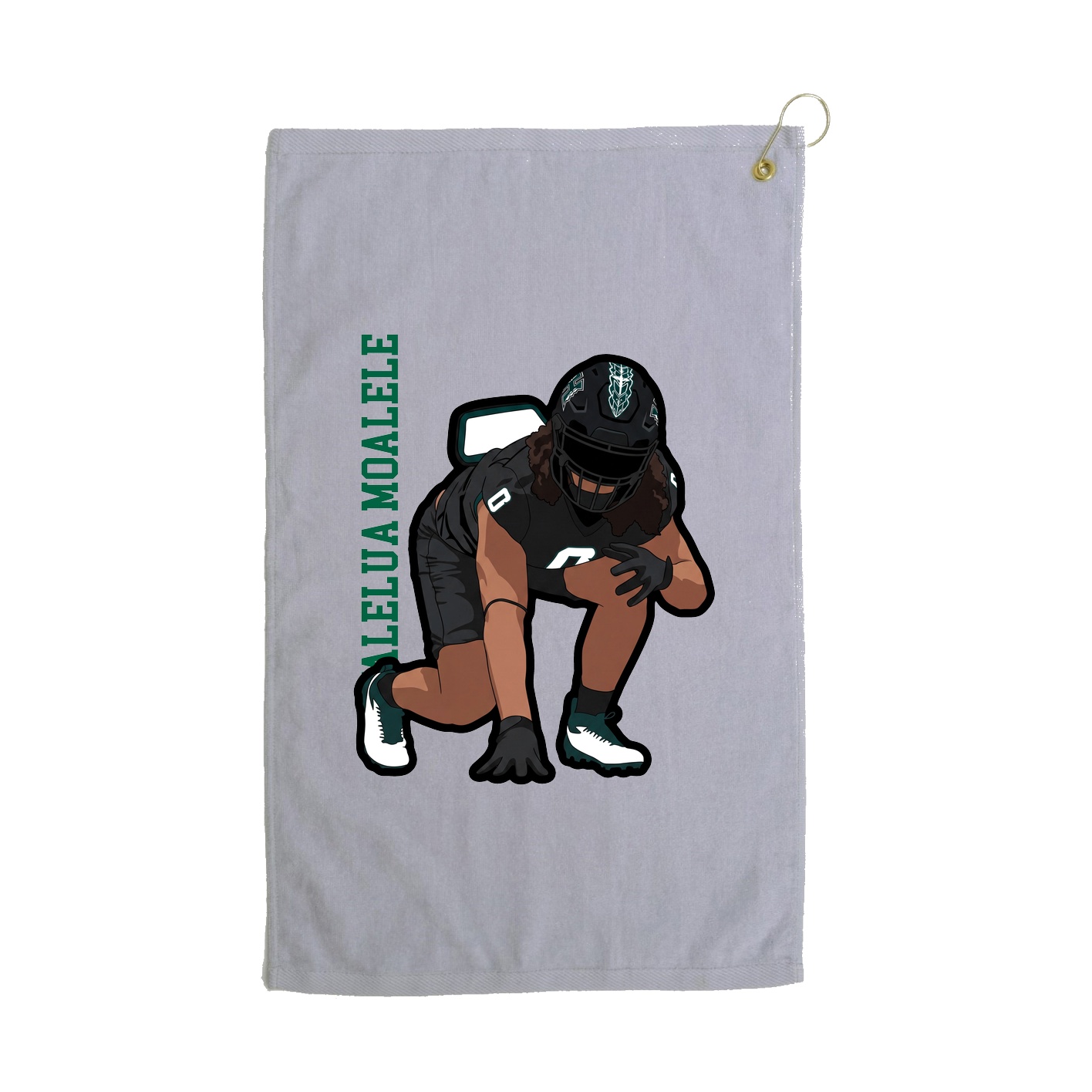 Golf Towel — Name Vertical in Grey