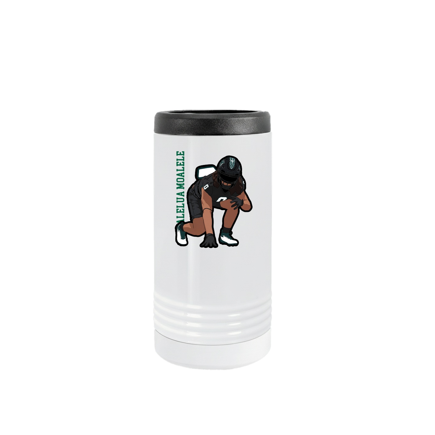 Slim Beverage Holder — Name Vertical in White