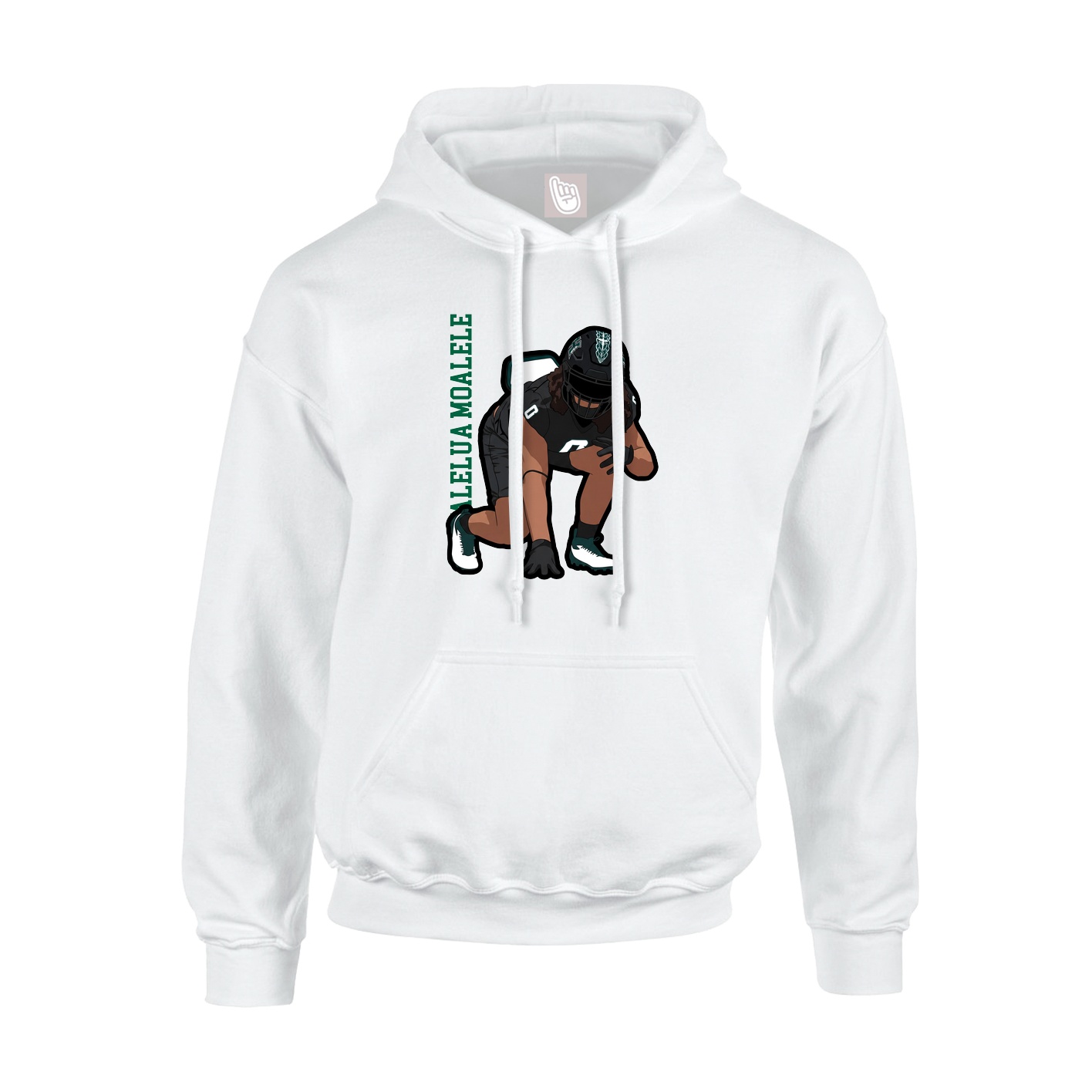 Youth Hoodie — Name Vertical in White