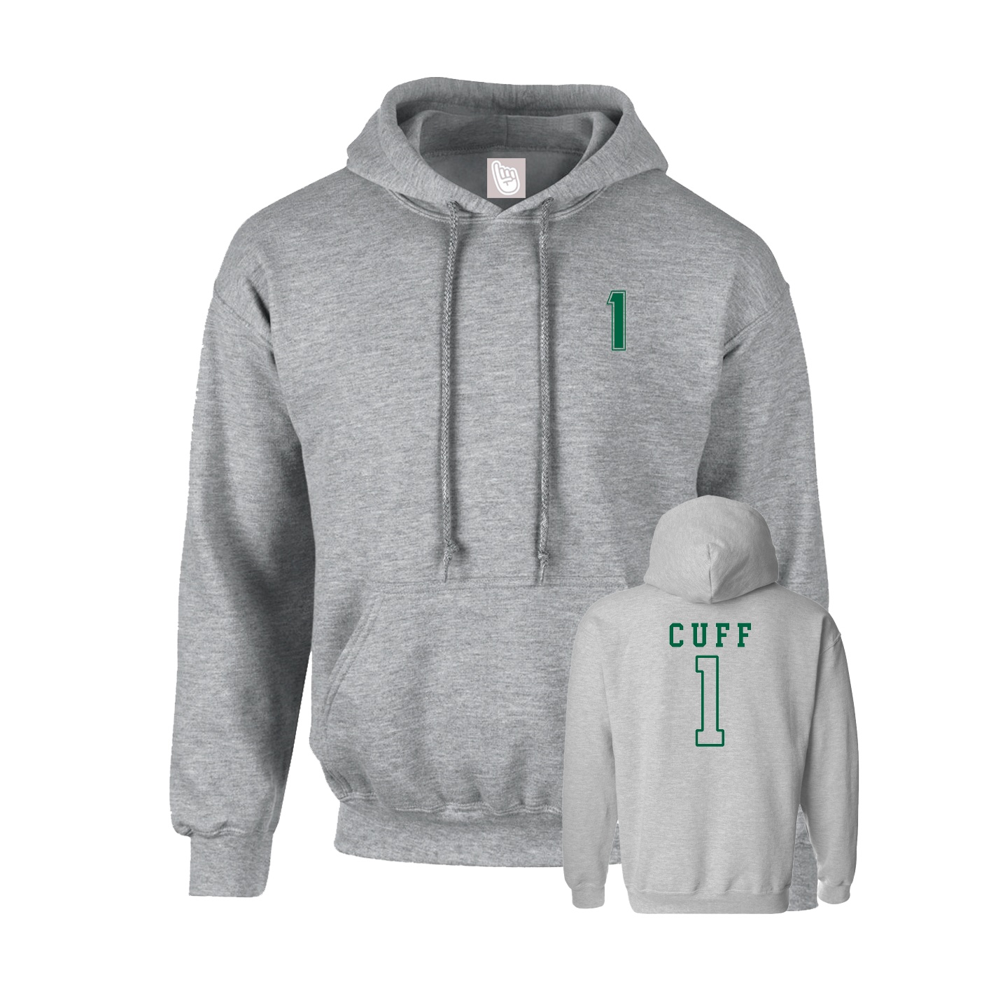 Hoodie — Chest Back in Grey