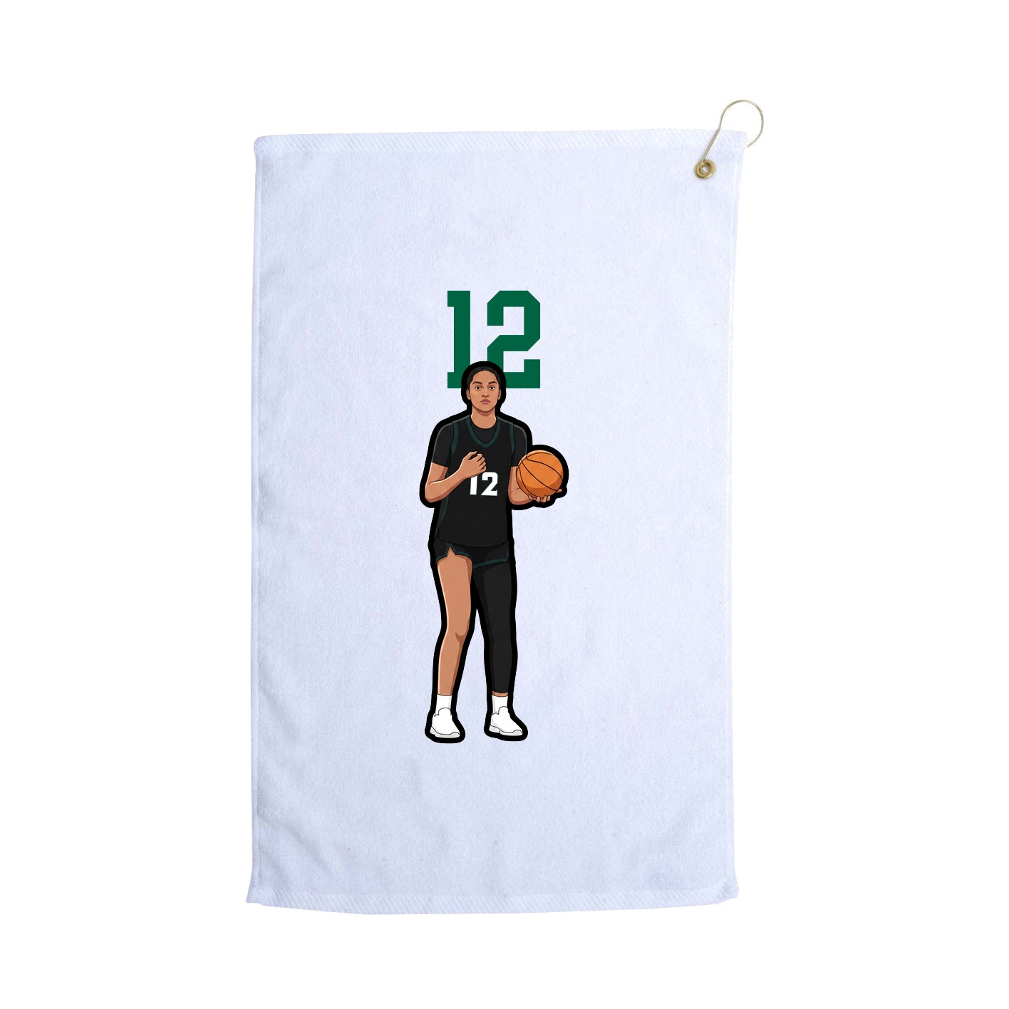 Golf Towel — Number Top in White