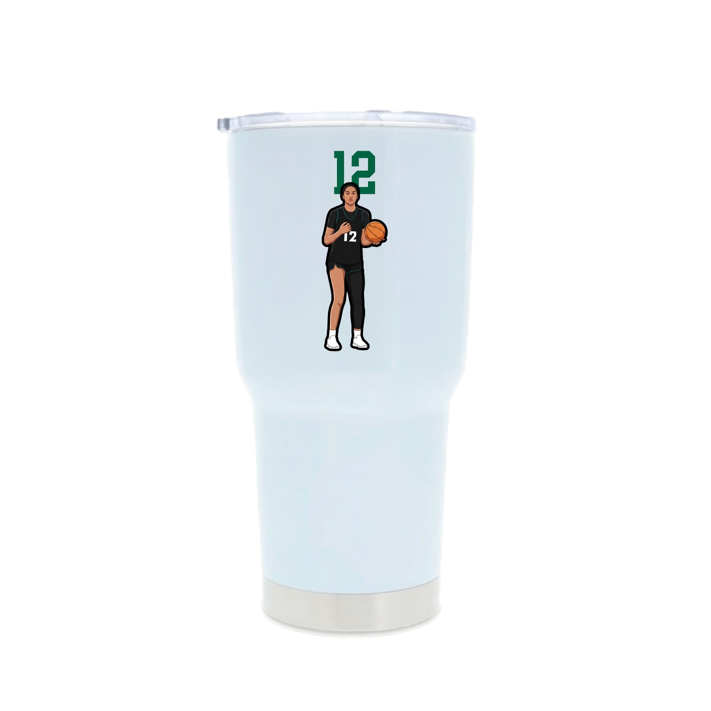 30oz Stainless Steel Tumbler — Number Top in White