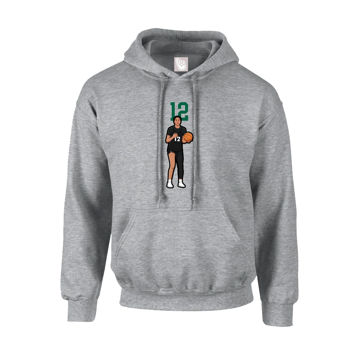 Hoodie — Number Top in Grey