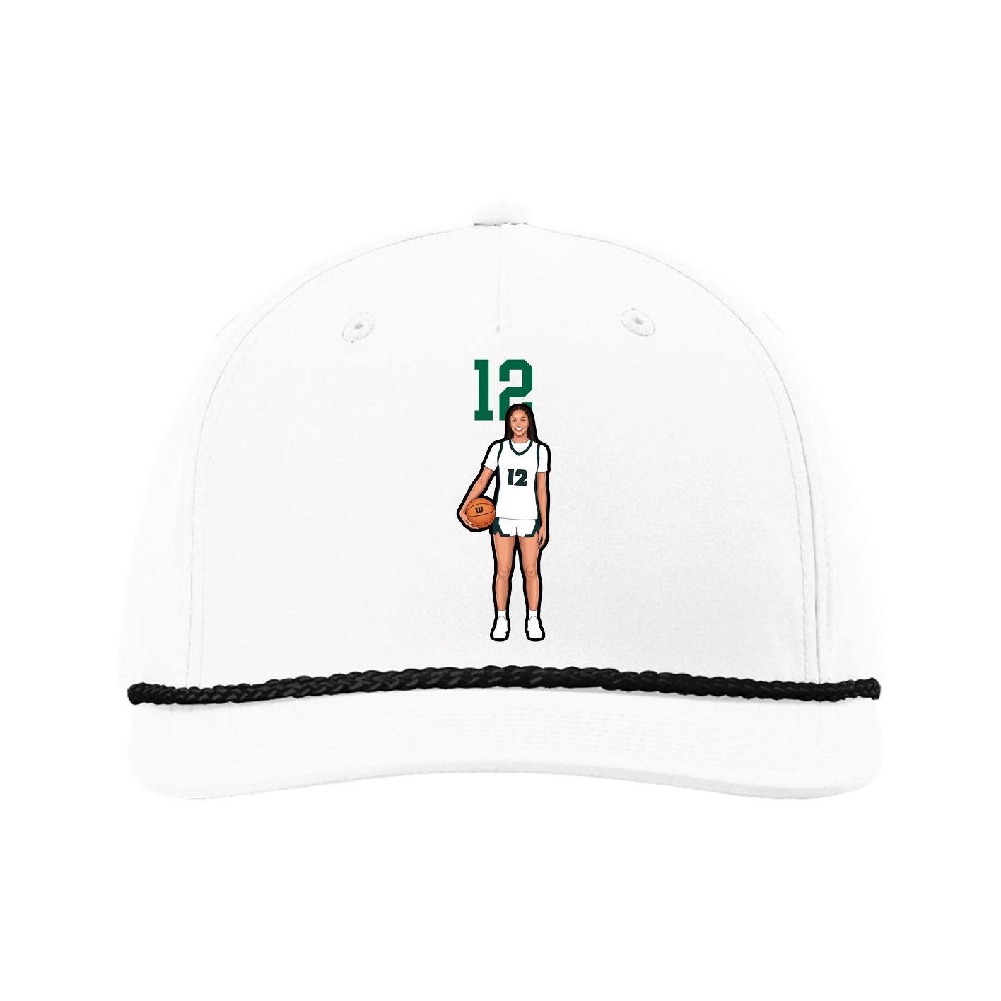 Five-Panel Classic Rope Cap — Number Top in White