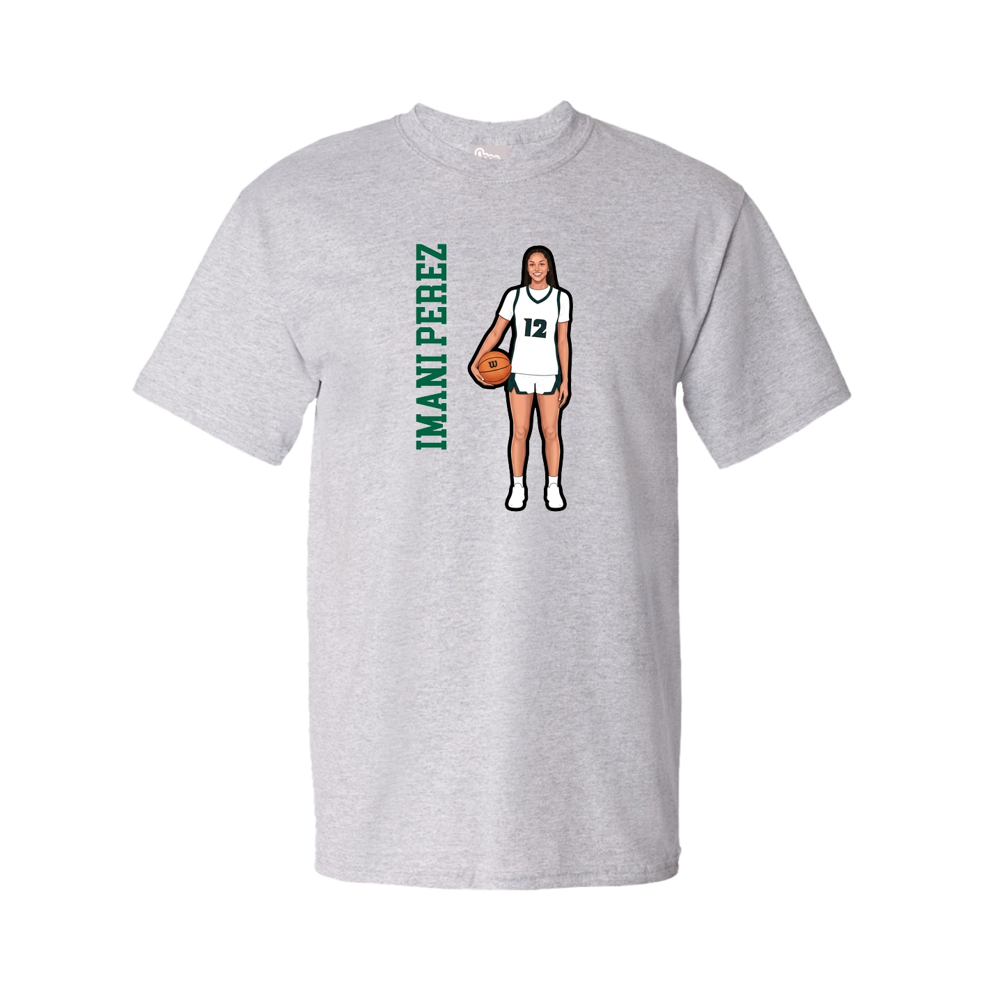 Youth Tee — Name Vertical in Grey