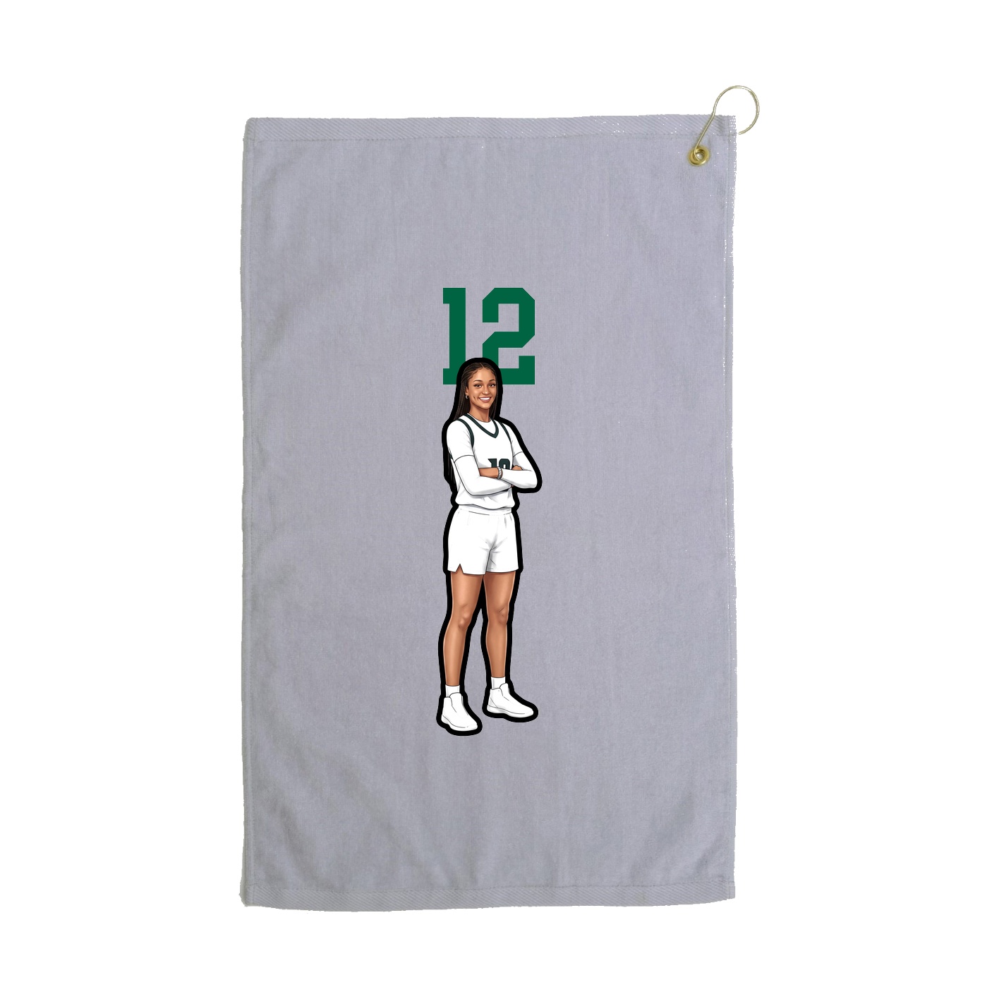 Golf Towel — Number Top in Grey