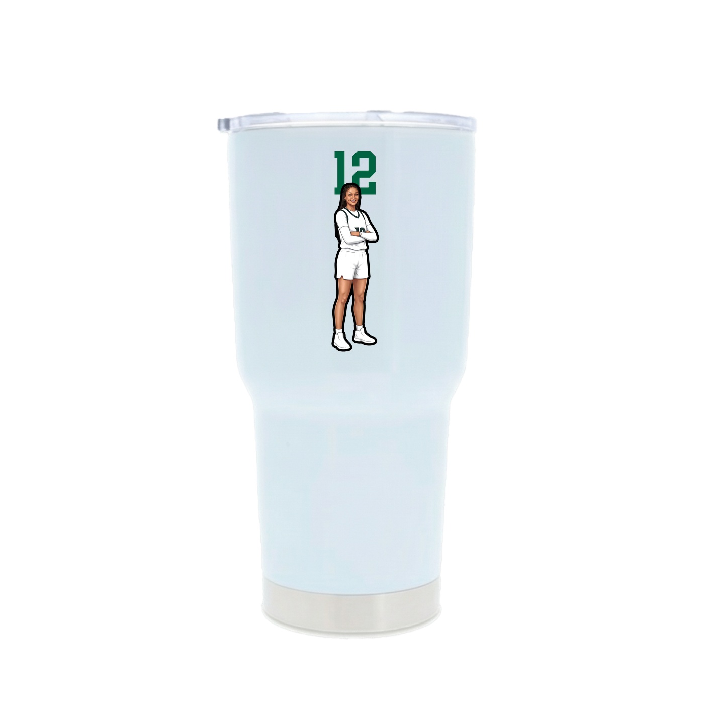 30oz Stainless Steel Tumbler — Number Top in White