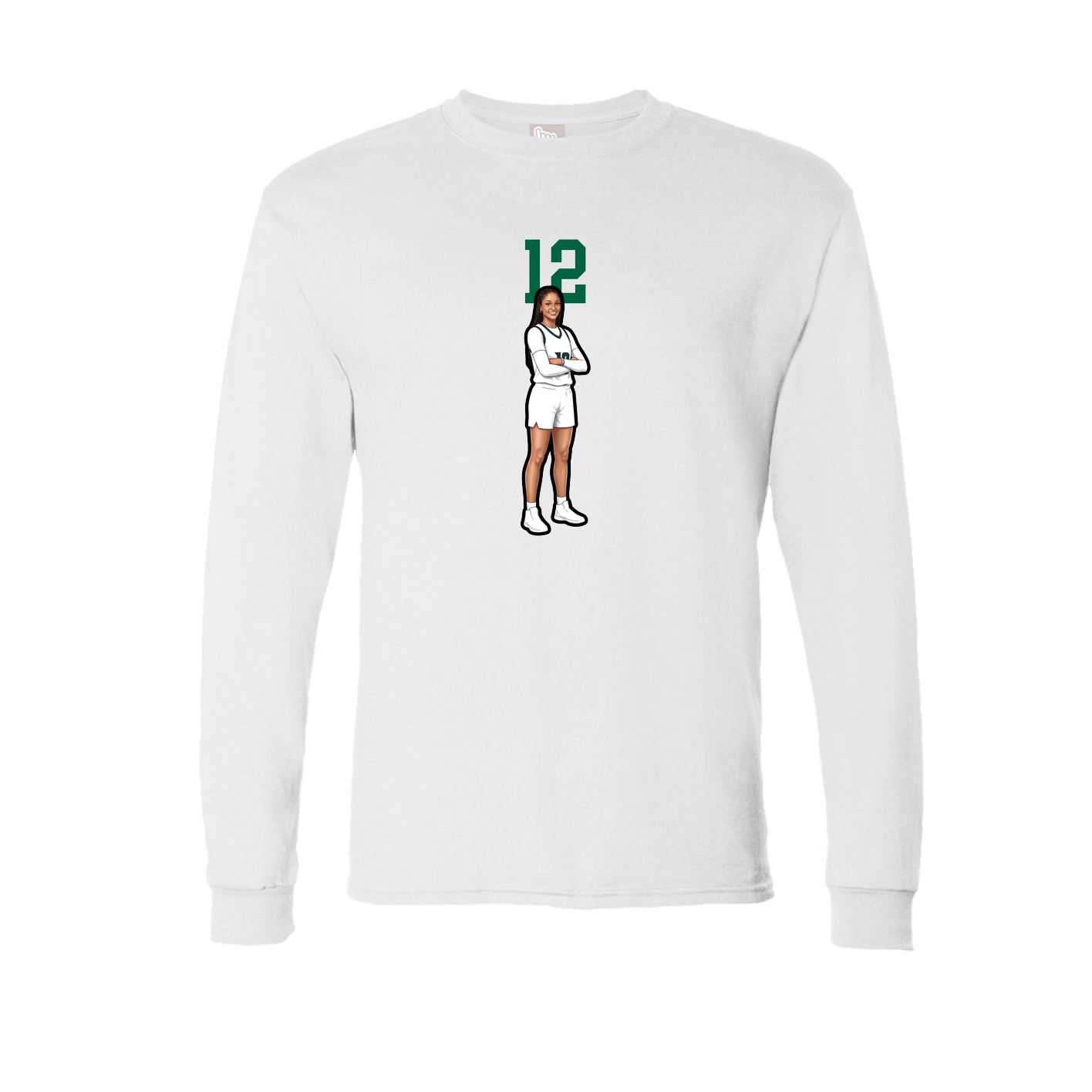 Long Sleeve Tee — Number Top in White