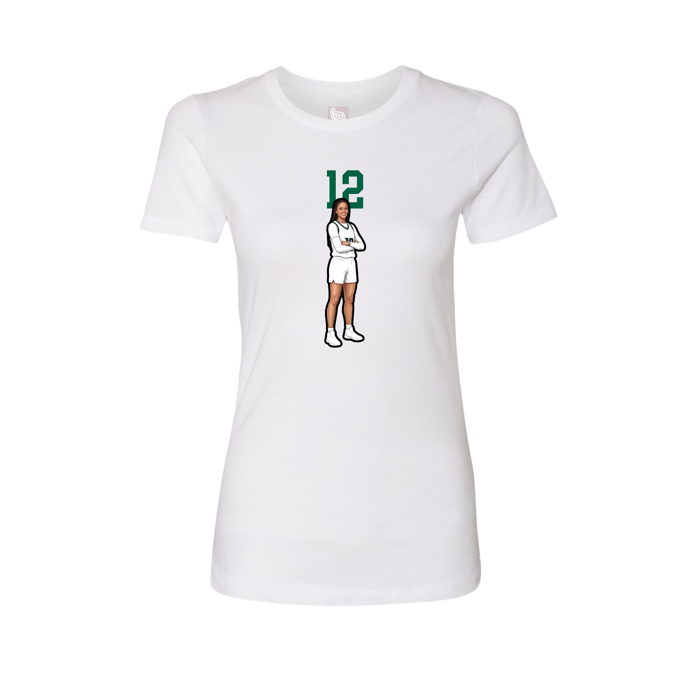 Womens Tee — Number Top in White