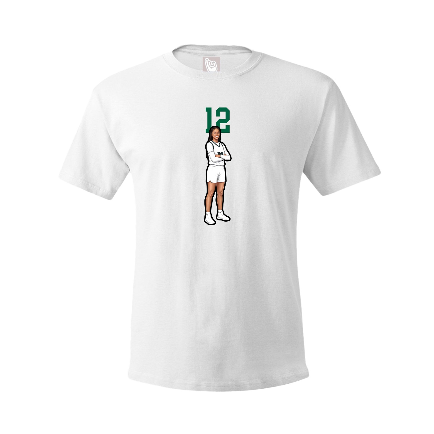 Youth Tee — Number Top in White