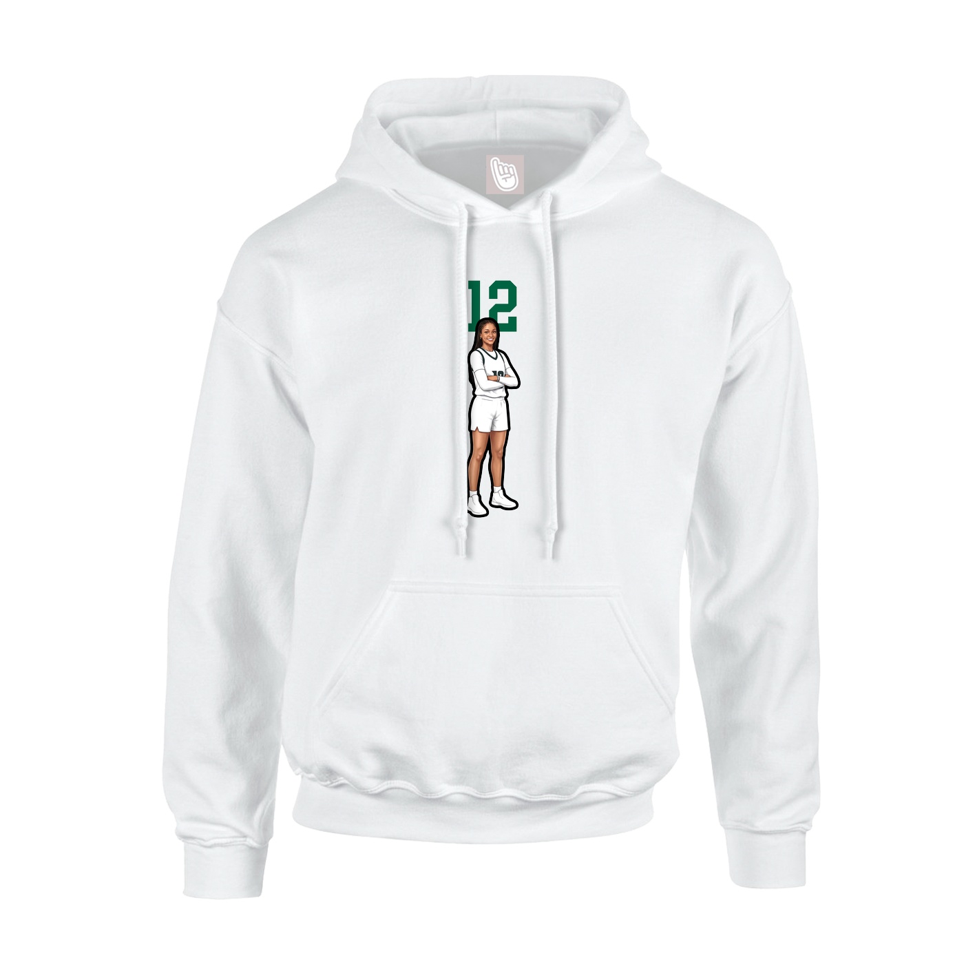 Hoodie — Number Top in White