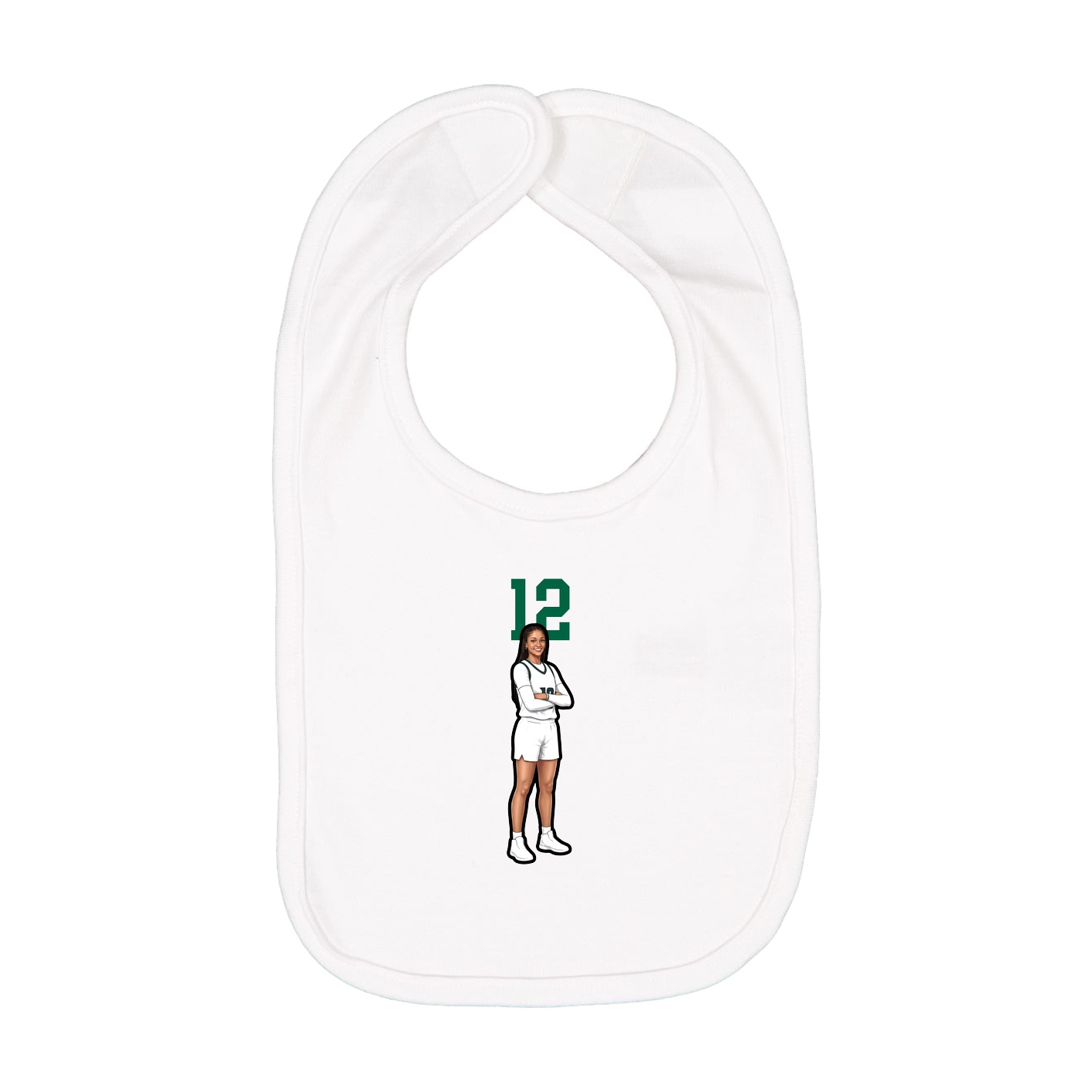 Infant Bib — Number Top in White