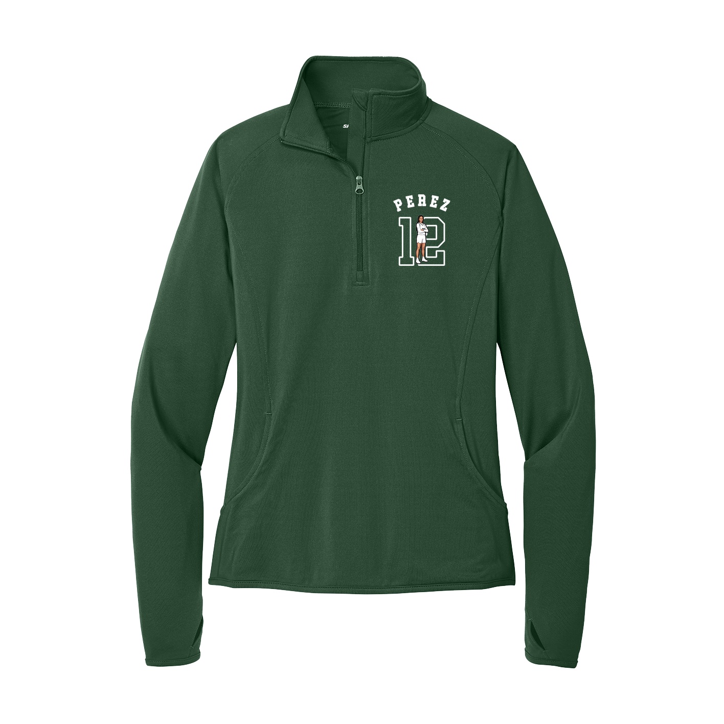 Women's Q-Zip Pullover — Shirsey Arch in Green