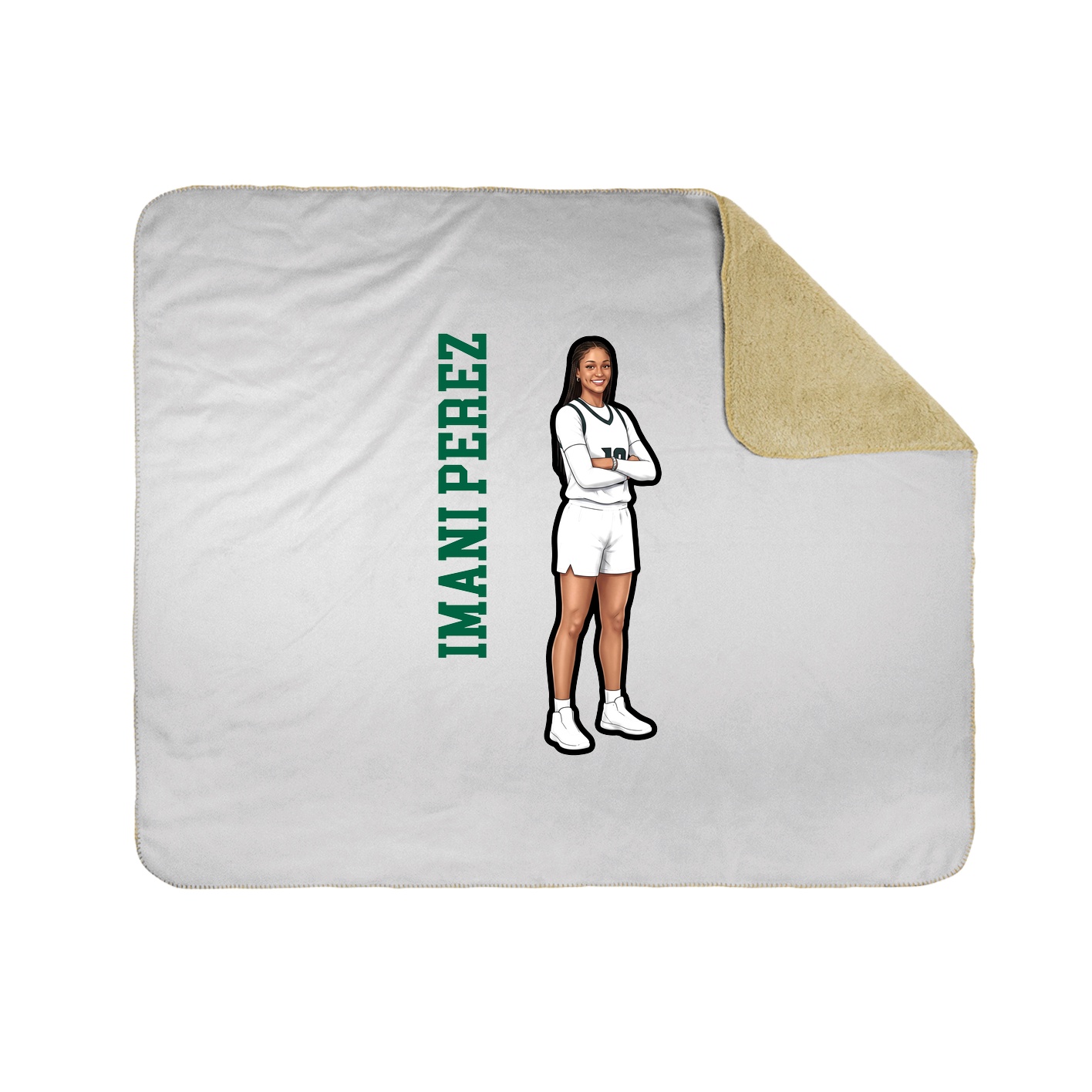 Throw Blanket — Name Vertical in White