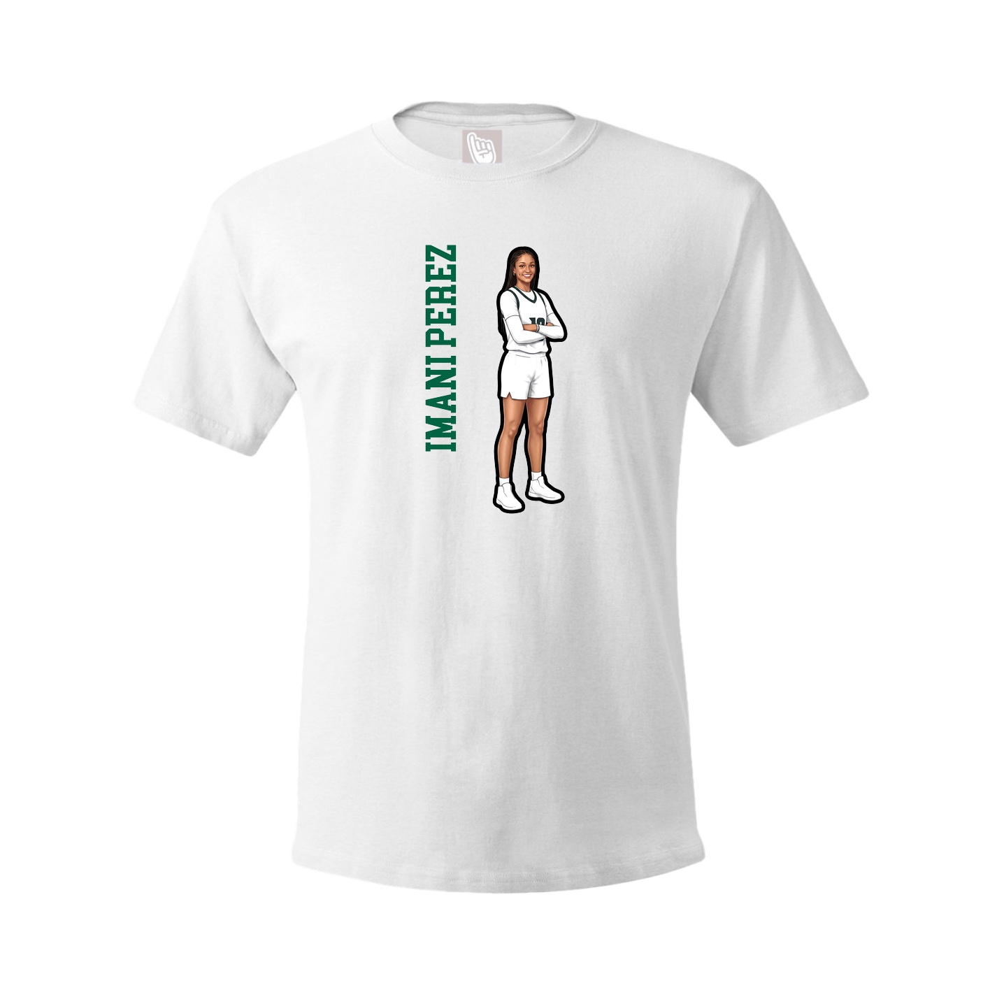 Tee — Name Vertical in White