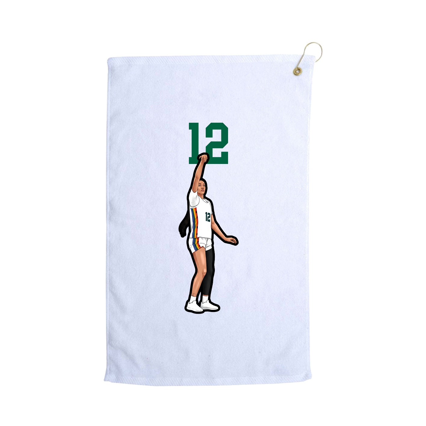 Golf Towel — Number Top in White