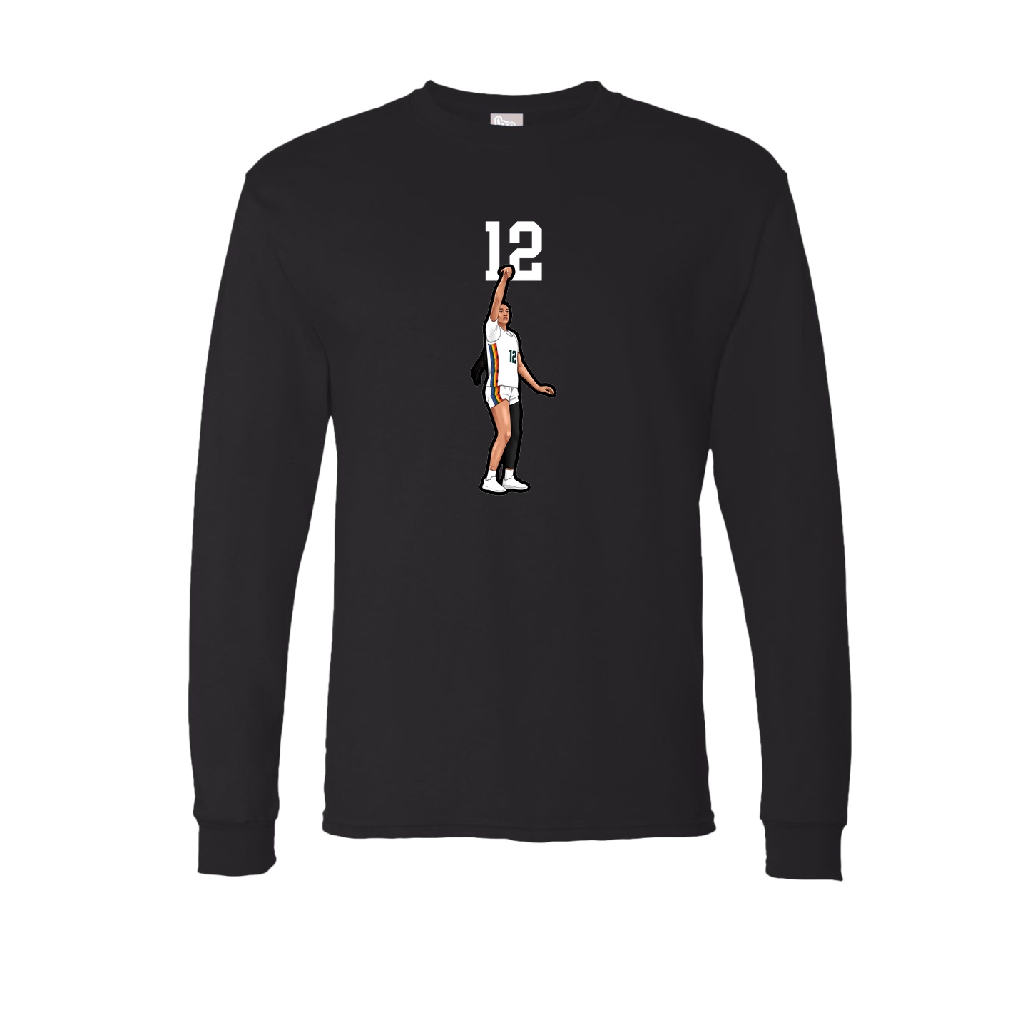 Long Sleeve Tee — Number Top in Black