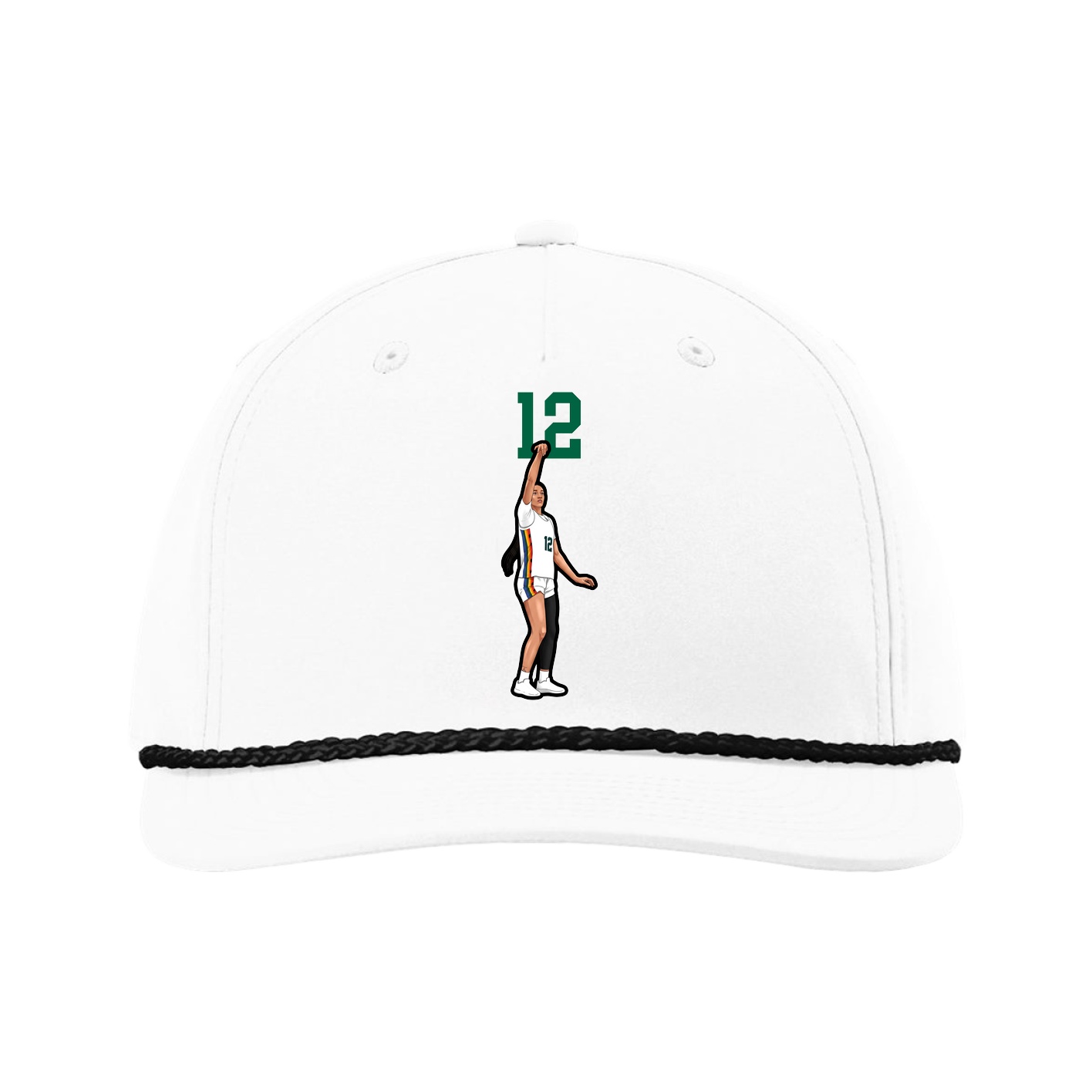 Five-Panel Classic Rope Cap — Number Top in White