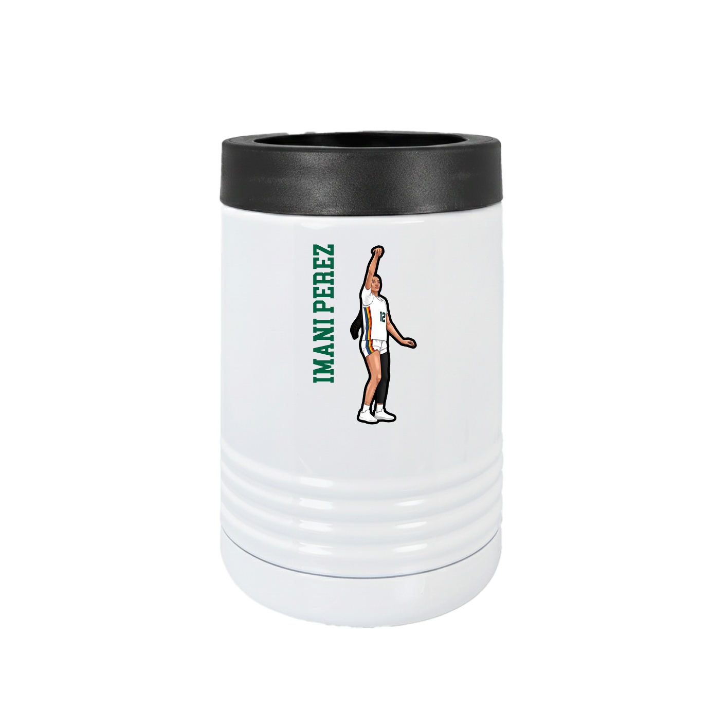 Beverage Holder — Name Vertical in White