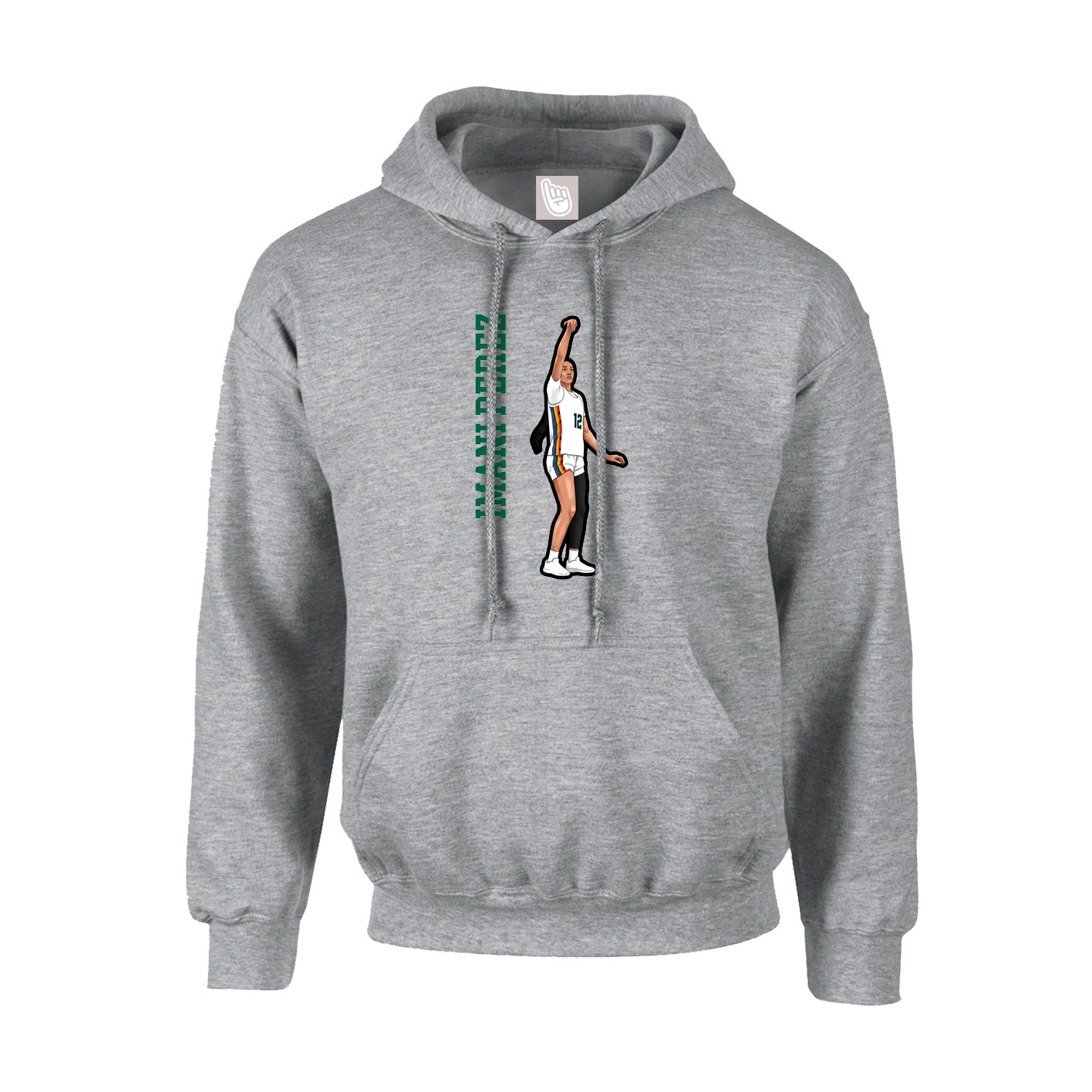 Youth Hoodie — Name Vertical in Grey
