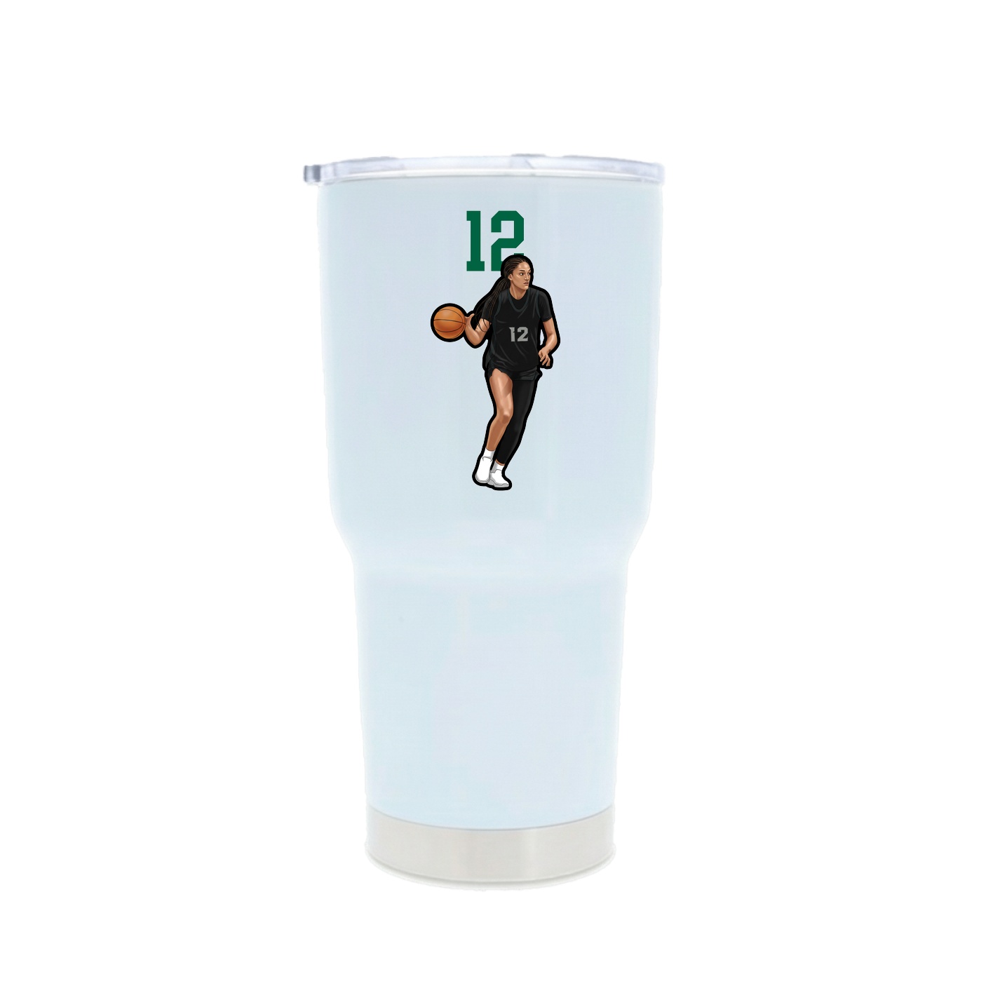 30oz Stainless Steel Tumbler — Number Top in White