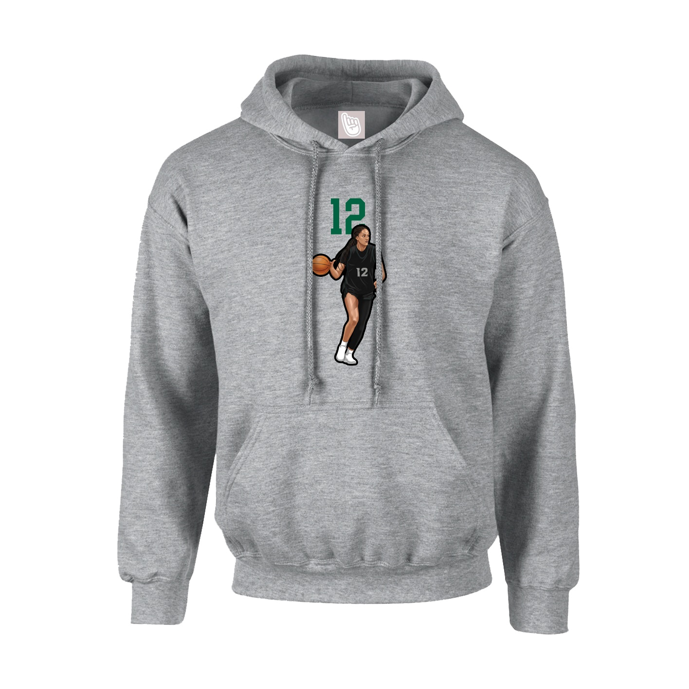 Youth Hoodie — Number Top in Grey