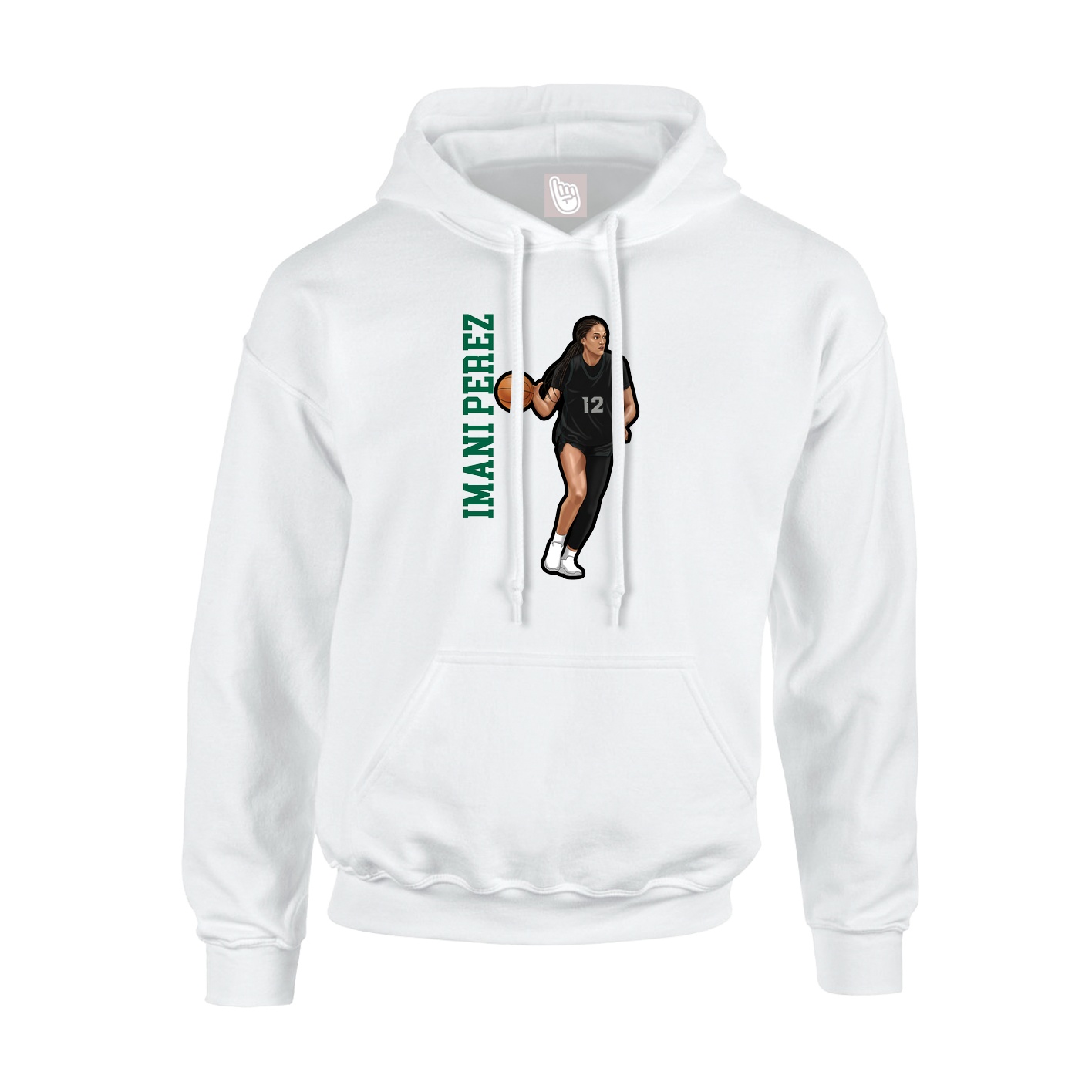 Youth Hoodie — Name Vertical in White