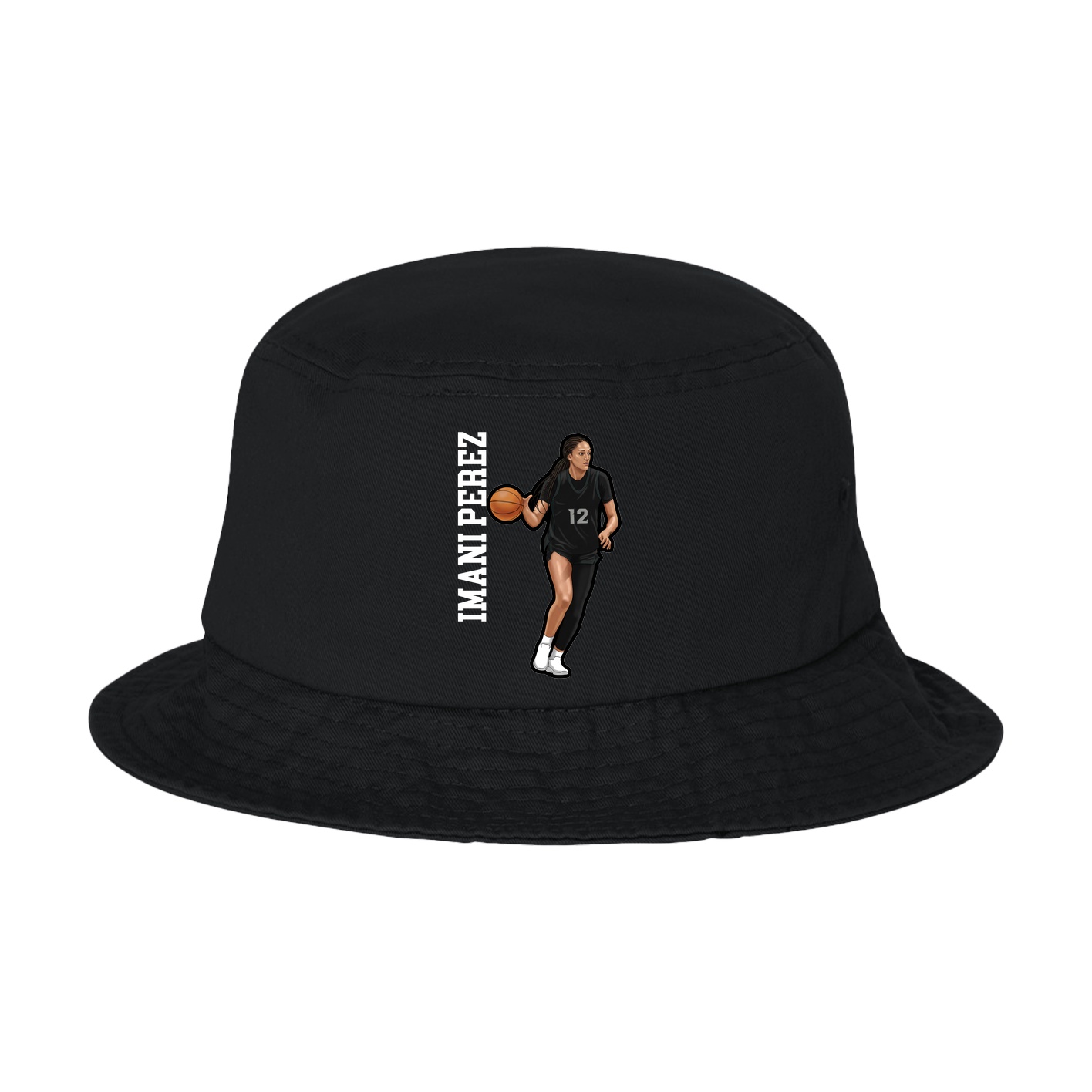 Bucket Cap — Name Vertical in Black