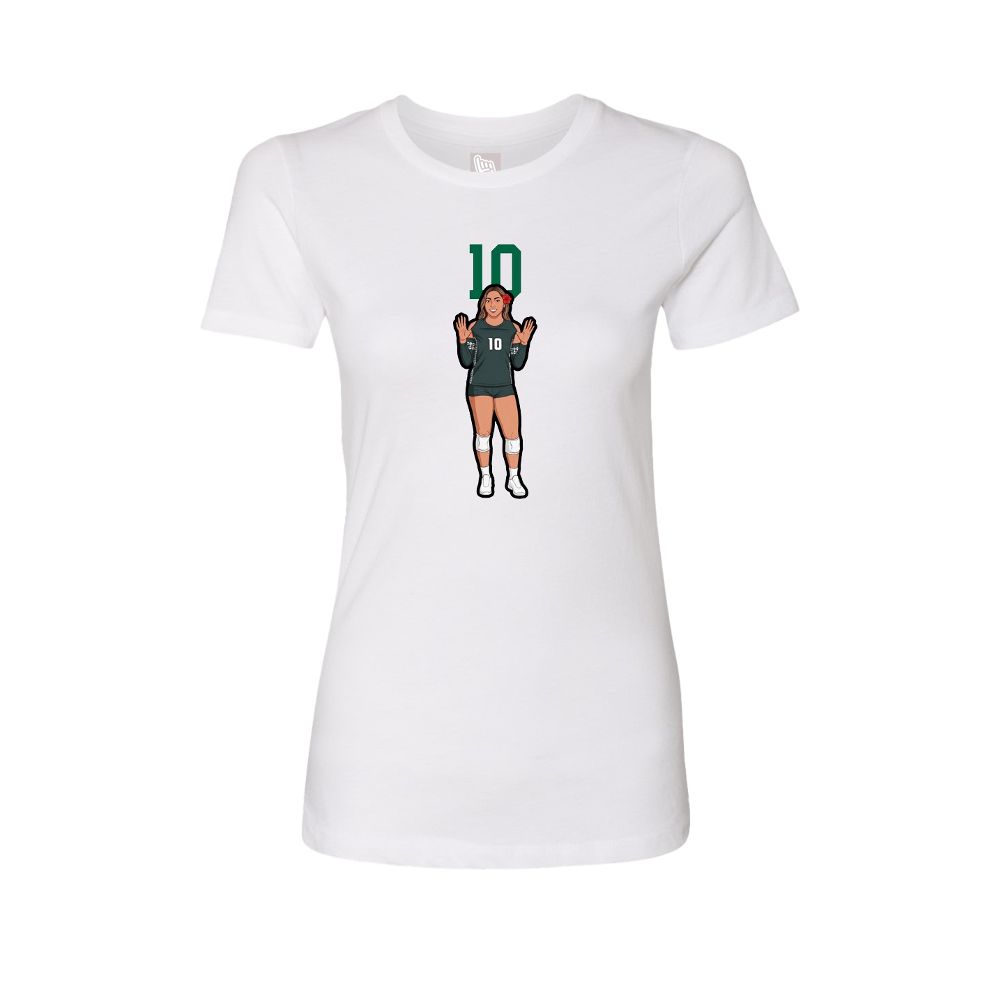 Fitted Women's Tee — Number Top in White
