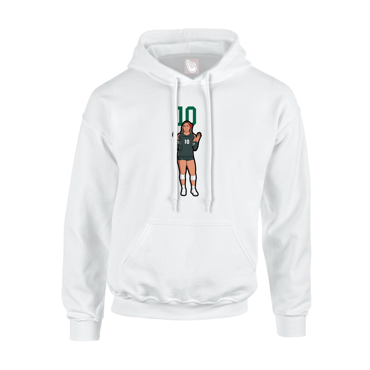 Hoodie — Number Top in White