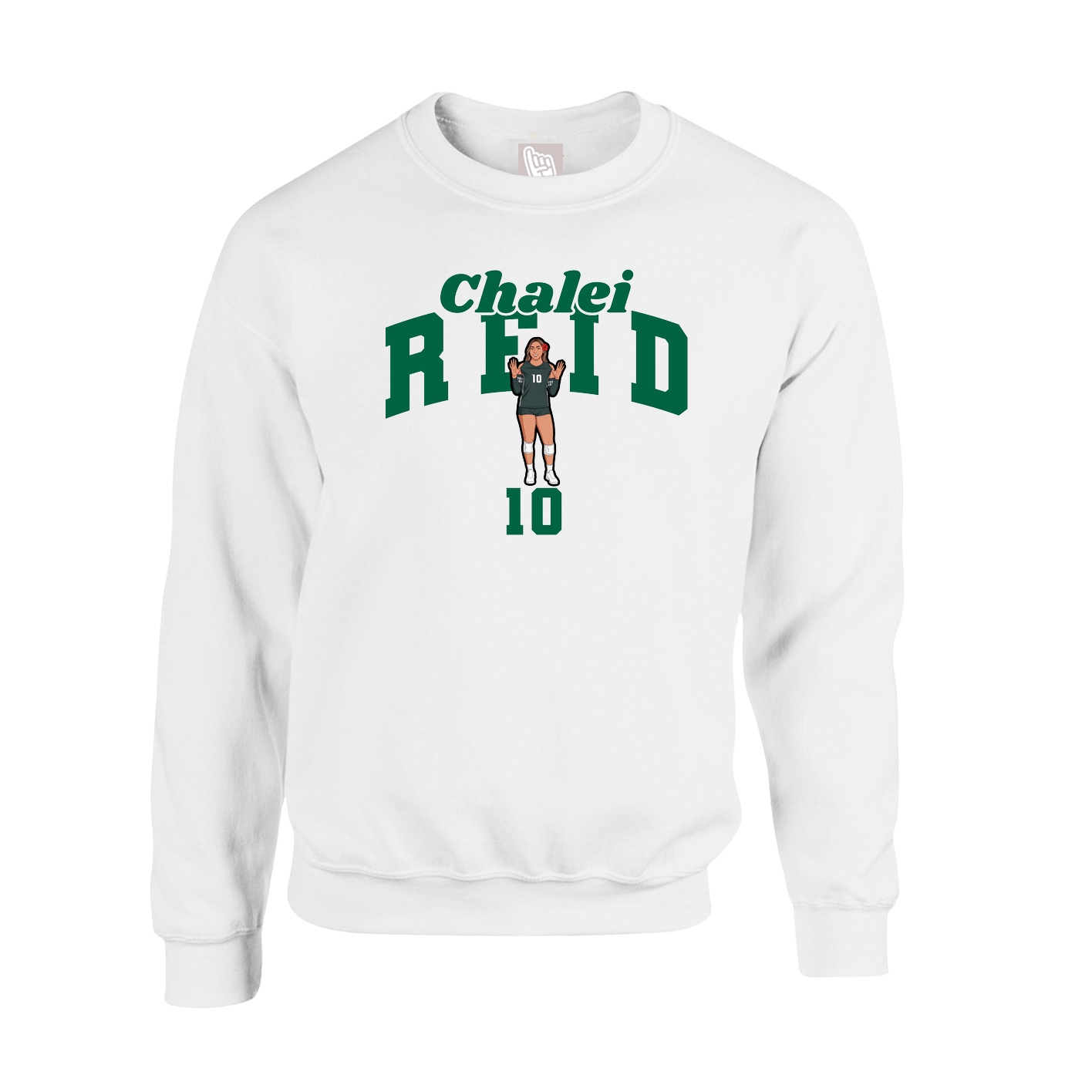 Fleece Crew — Signature Arch in White