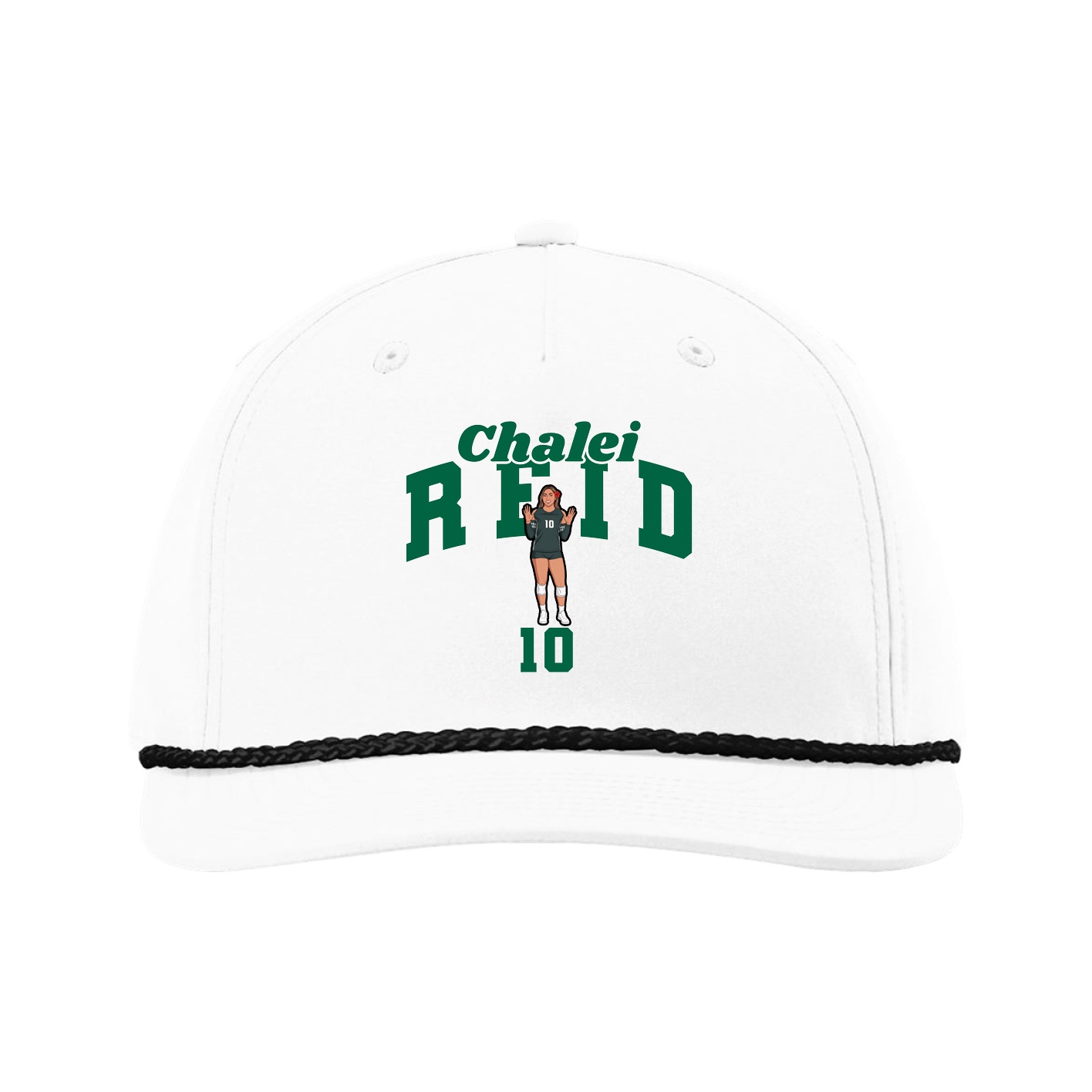 Five-Panel Classic Rope Cap — Signature Arch in White