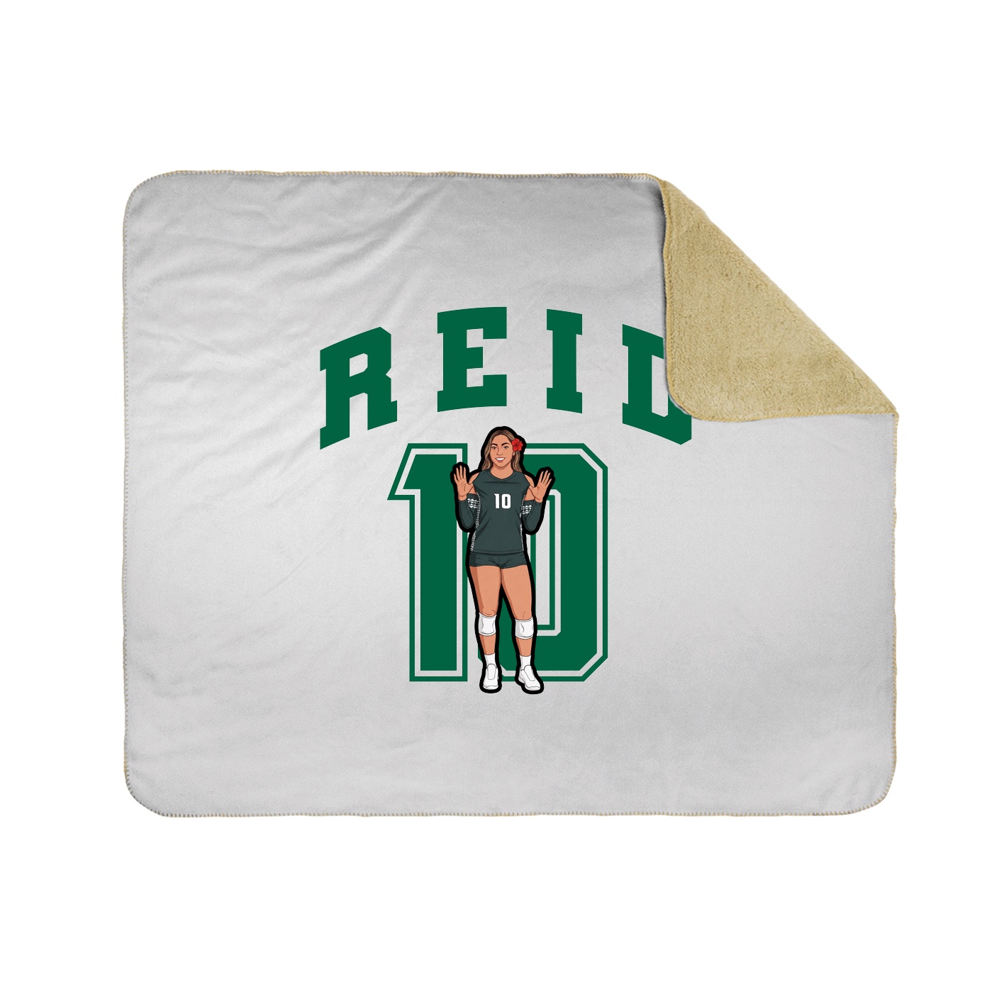 Throw Blanket — Number in White