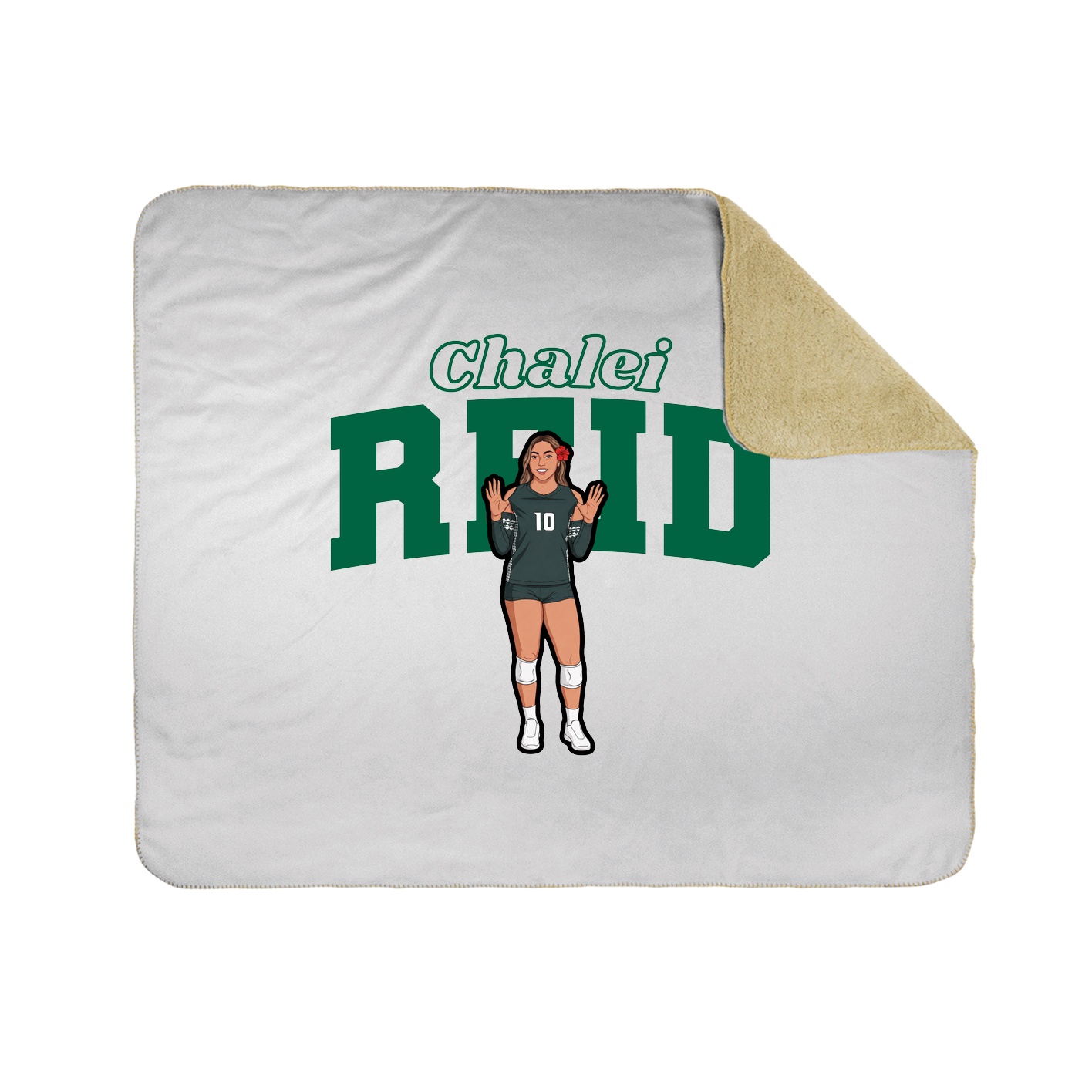 Throw Blanket — Name Arch in White
