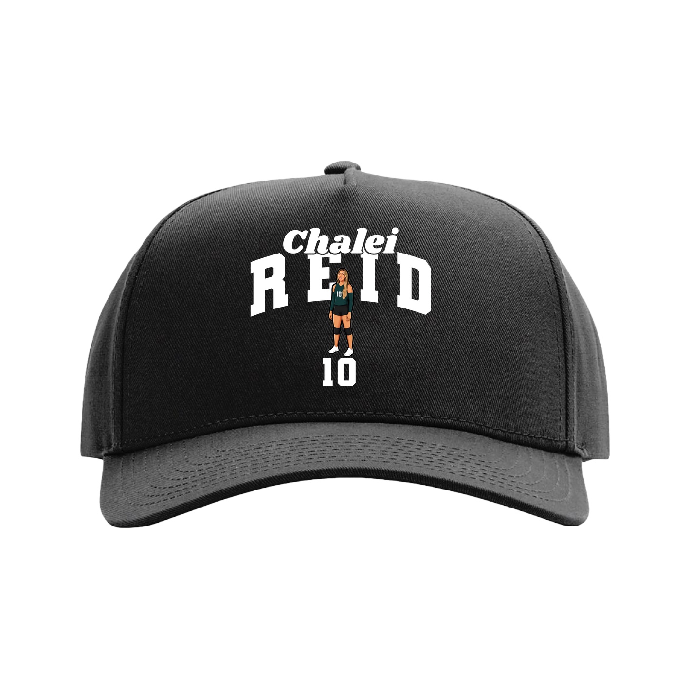 Full Fabric Five-Panel Champ Cap — Signature Arch in Black