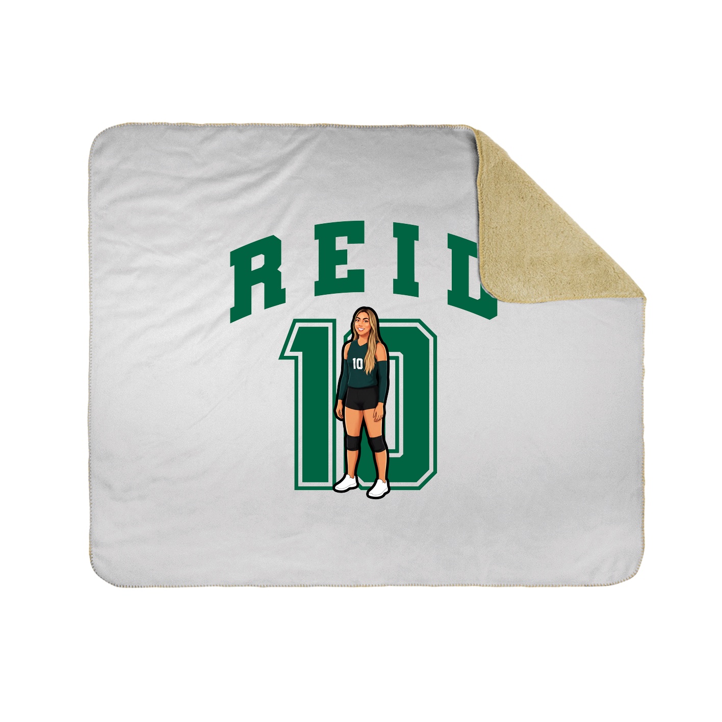 Throw Blanket — Number in White