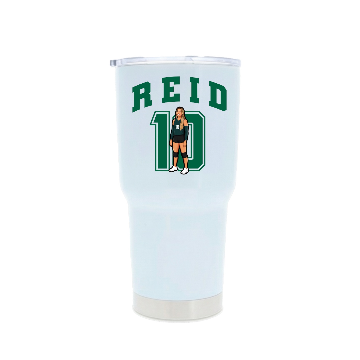 30oz Stainless Steel Tumbler — Number in White