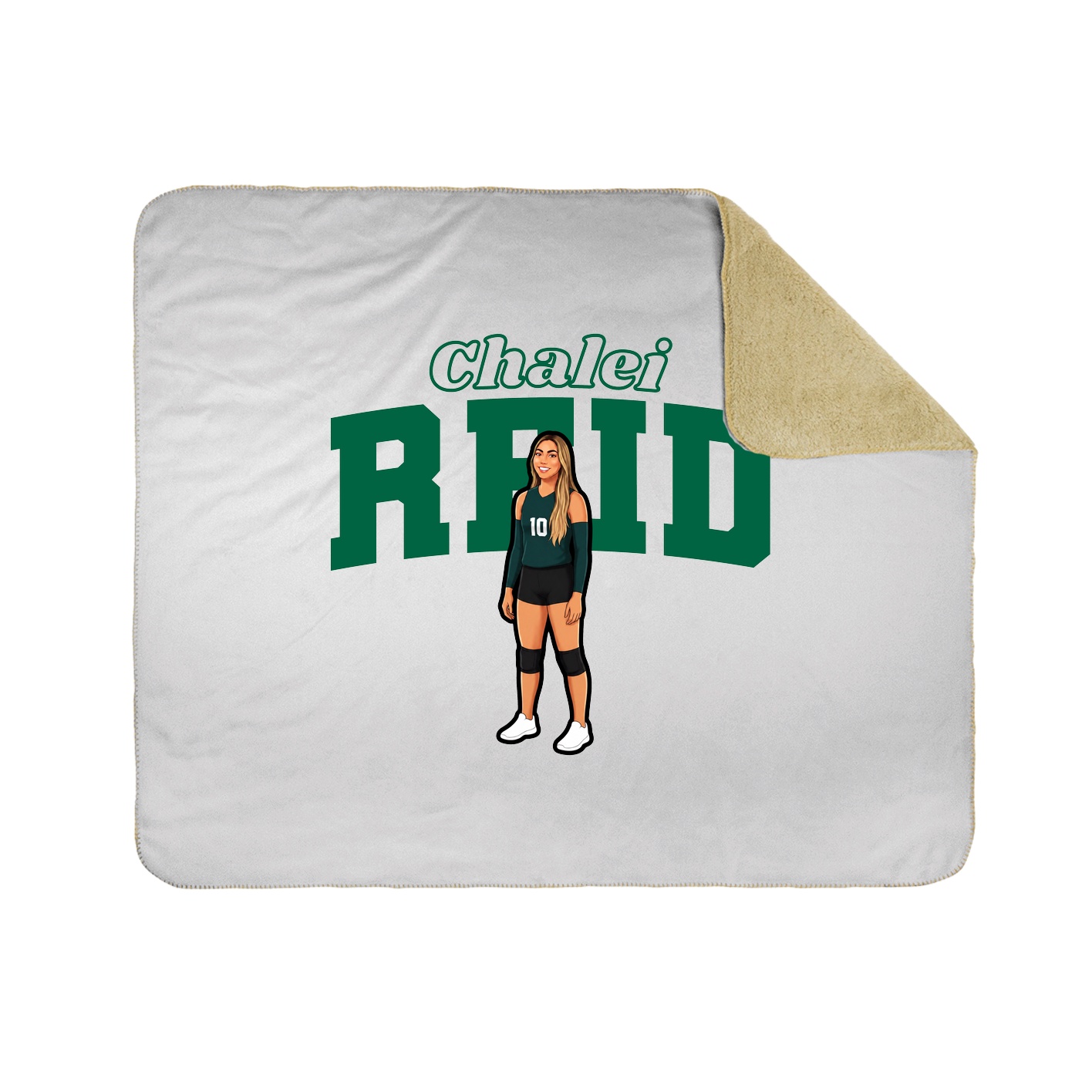 Throw Blanket — Name Arch in White