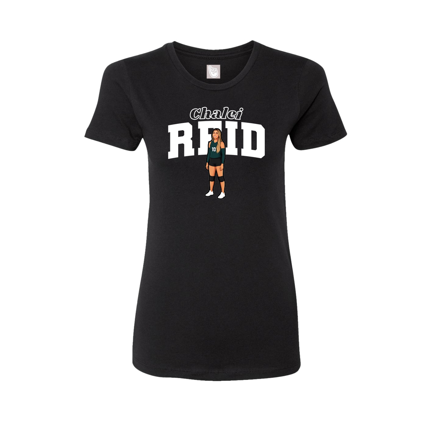 Fitted Women's Tee — Name Arch in Black