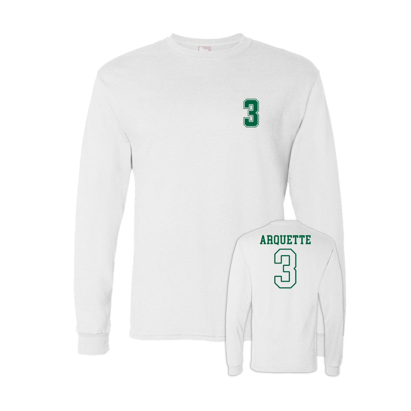 Long Sleeve Tee — Chest Back in White