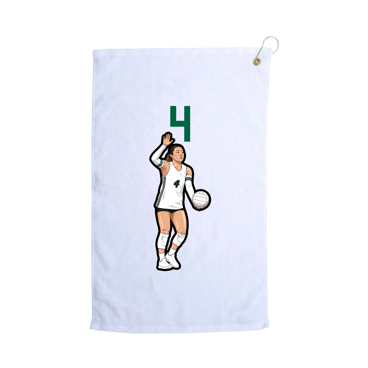 Golf Towel — Number Top in White